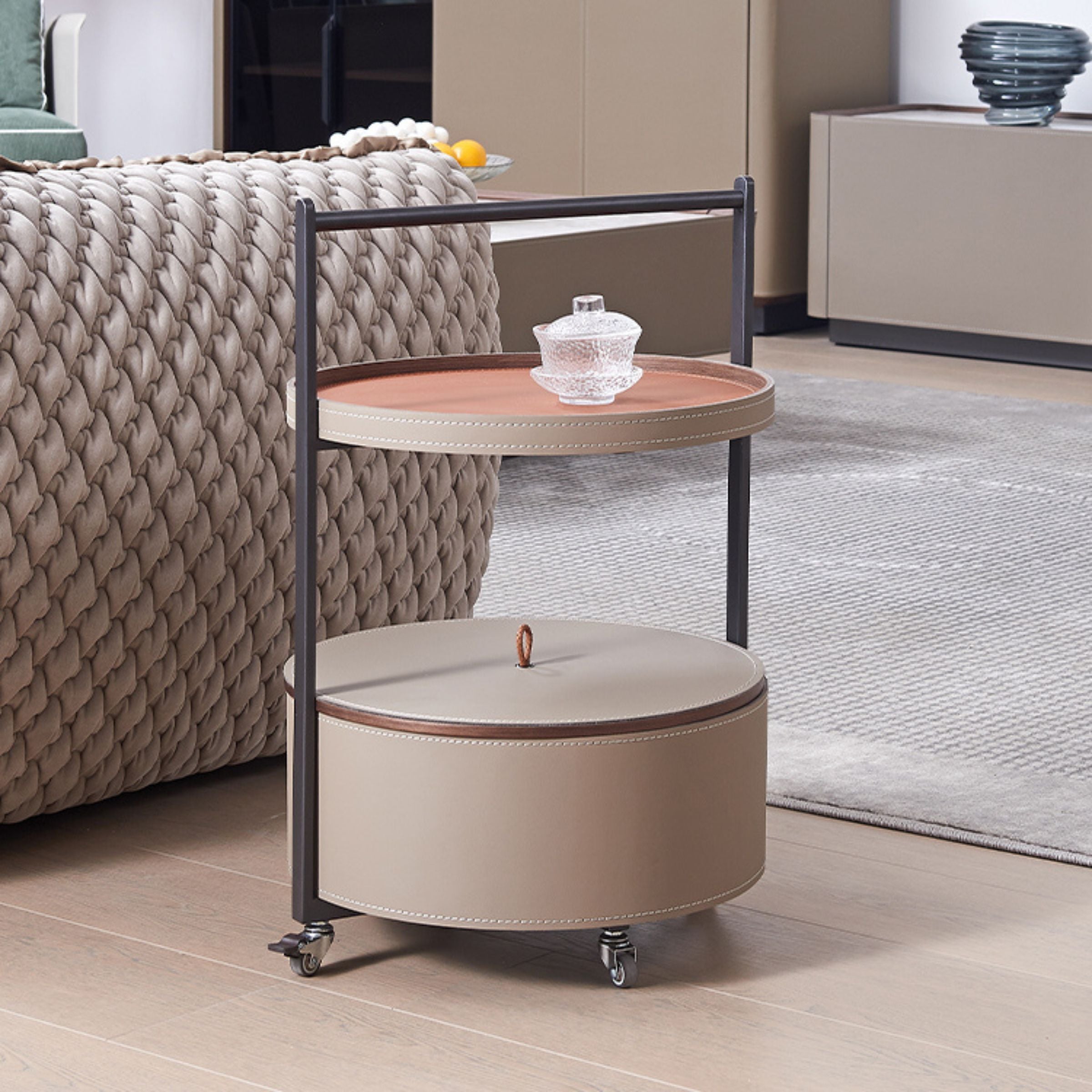 Saddle Leather Coffee Table MLL-D65 - Coffee tables - ebarza Furniture UAE | Shop Modern Furniture in Abu Dhabi & Dubai - مفروشات ايبازرا في الامارات | تسوق اثاث عصري وديكورات مميزة في دبي وابوظبي