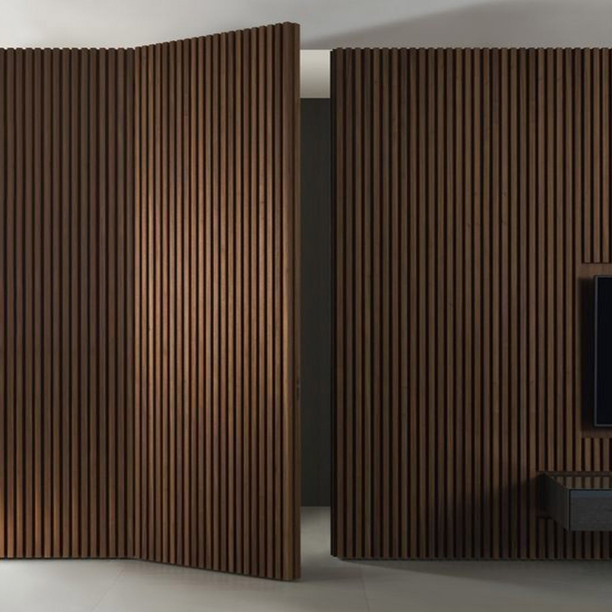 Sample of 280x60x2.1cm Slat Acoustic Panel 35-15mm Fire Retardant Decoration Panel Walnut-OAK-001 -Sample - Wall panels samples - ebarza Furniture UAE | Shop Modern Furniture in Abu Dhabi & Dubai - مفروشات ايبازرا في الامارات | تسوق اثاث عصري وديكورات مميزة في دبي وابوظبي