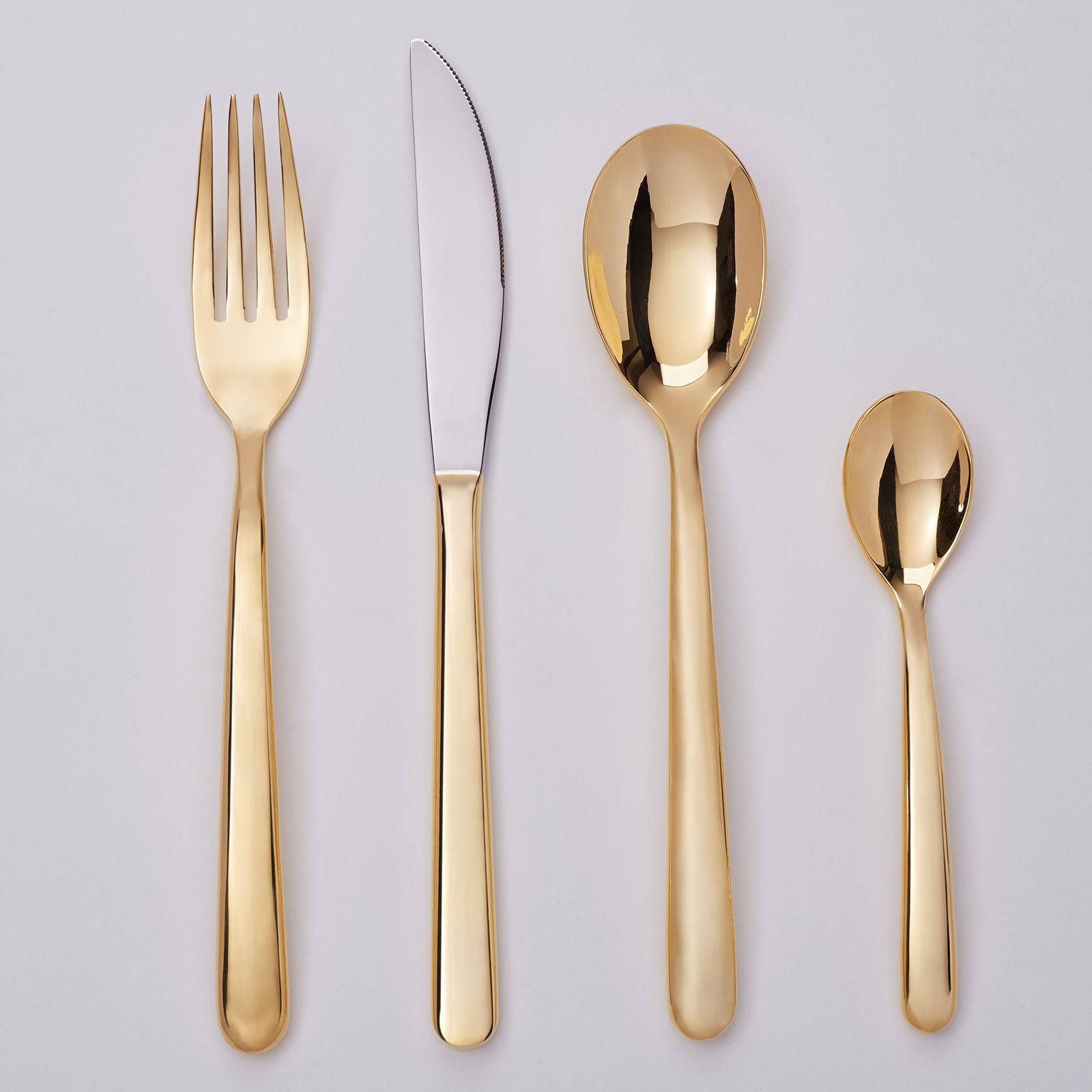 Set Of 16 Pieces Lyon Cutlery Set 6013G - Cutlery Sets - ebarza Furniture UAE | Shop Modern Furniture in Abu Dhabi & Dubai - مفروشات ايبازرا في الامارات | تسوق اثاث عصري وديكورات مميزة في دبي وابوظبي
