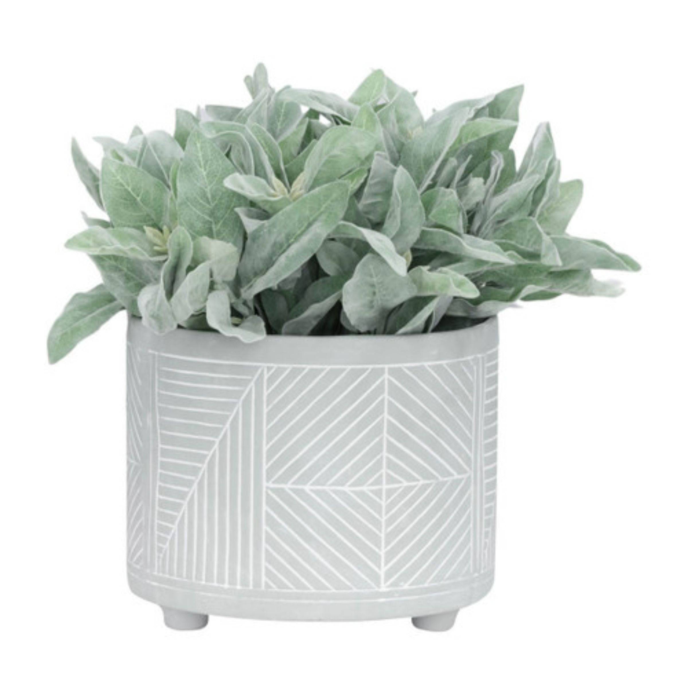Set Of 2 Ceramic Diamond Footed Planter 25 And 30 Cm - Gray 15064-05 - Planter Boxes - ebarza Furniture UAE | Shop Modern Furniture in Abu Dhabi & Dubai - مفروشات ايبازرا في الامارات | تسوق اثاث عصري وديكورات مميزة في دبي وابوظبي