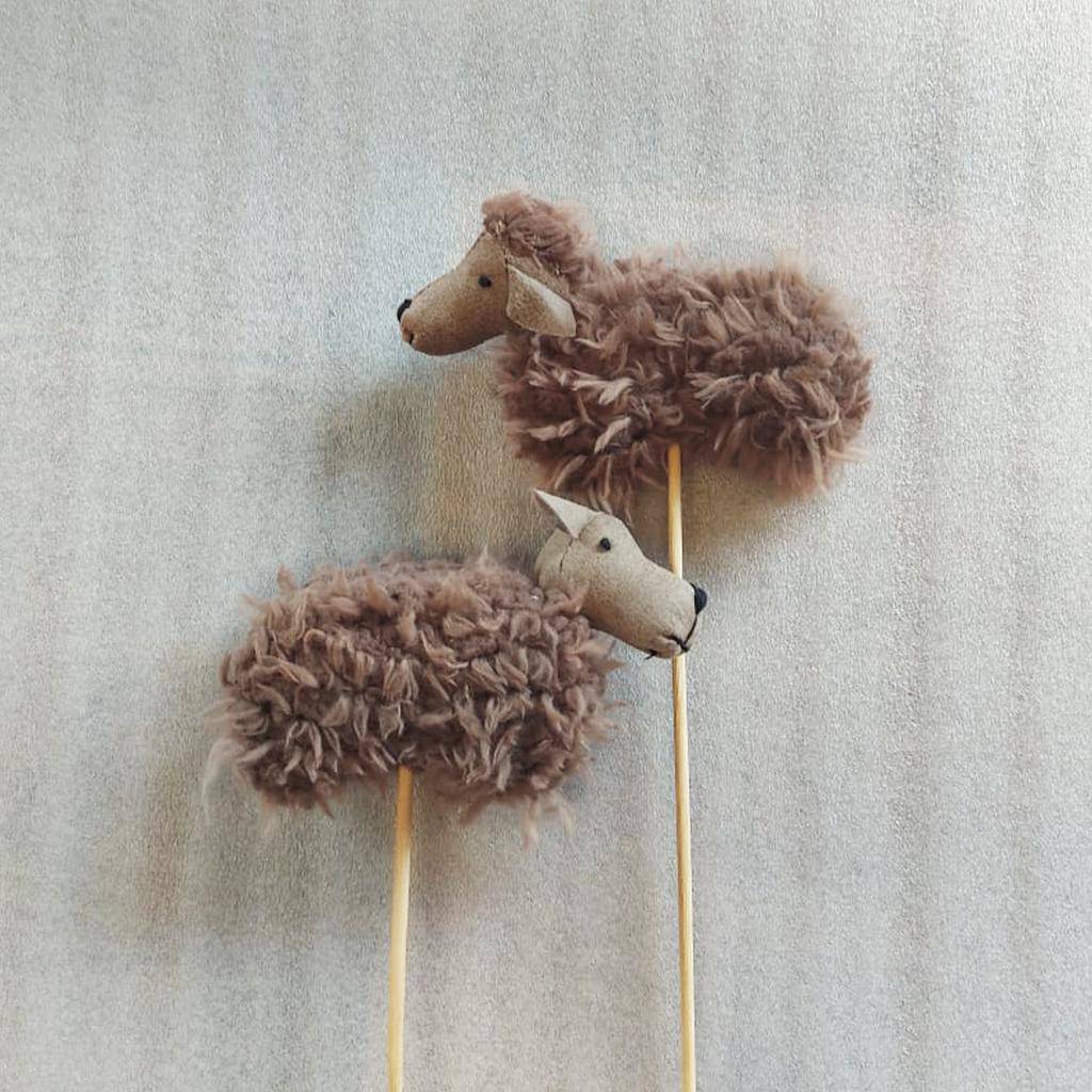 Set Of 2 Handmade Cute Sheep Decorative Sheep T14473A - Kids - ebarza Furniture UAE | Shop Modern Furniture in Abu Dhabi & Dubai - مفروشات ايبازرا في الامارات | تسوق اثاث عصري وديكورات مميزة في دبي وابوظبي