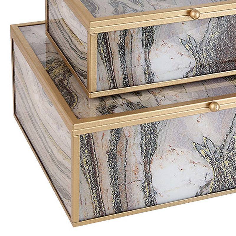 Set of 2 Handmade Decorative/Jewelry Box Facbj12B+A - Decorative Boxes - ebarza Furniture UAE | Shop Modern Furniture in Abu Dhabi & Dubai - مفروشات ايبازرا في الامارات | تسوق اثاث عصري وديكورات مميزة في دبي وابوظبي