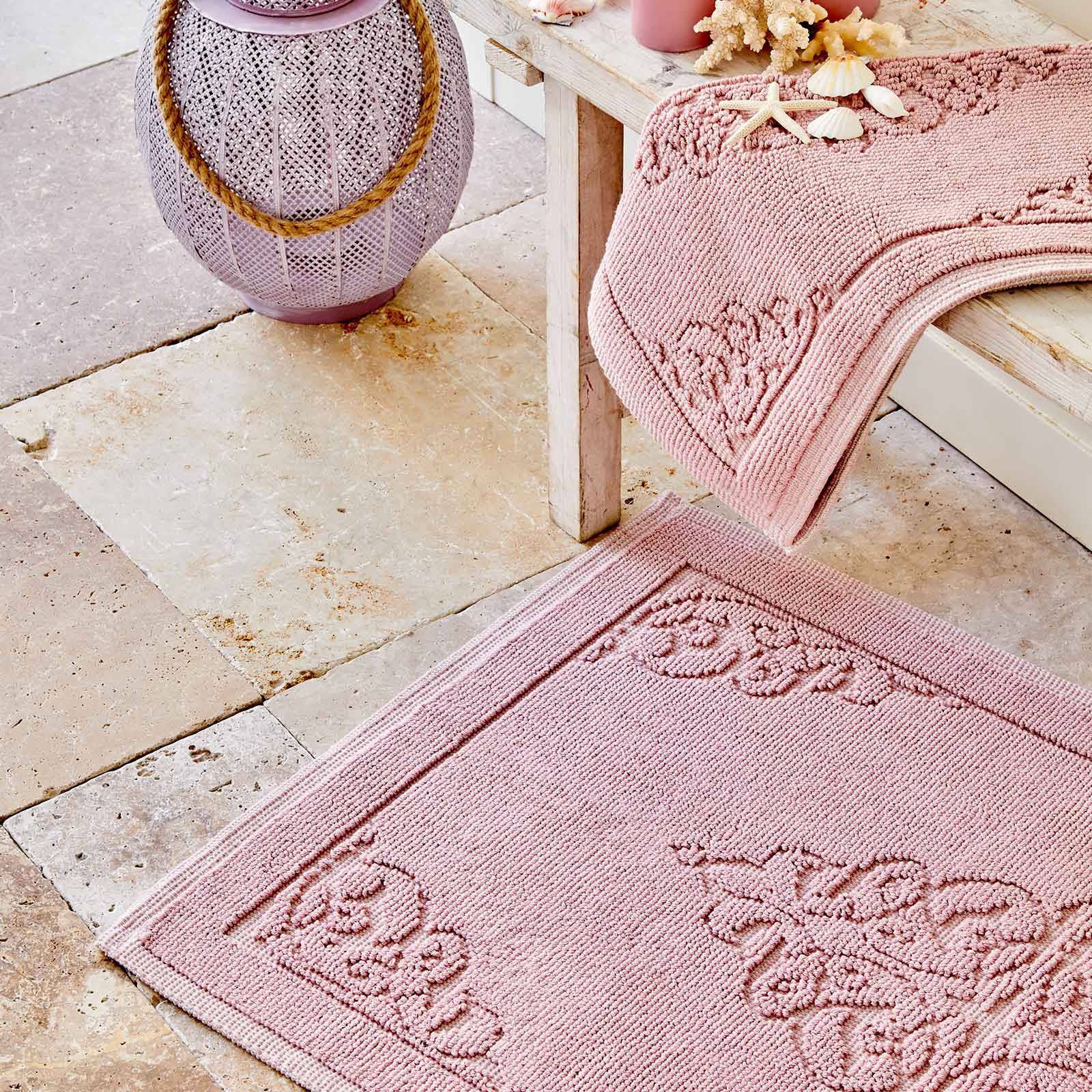 Set Of 2 Karaca Home Milly Powder Pudra 200.16.01.0380 - Bath Mats - ebarza Furniture UAE | Shop Modern Furniture in Abu Dhabi & Dubai - مفروشات ايبازرا في الامارات | تسوق اثاث عصري وديكورات مميزة في دبي وابوظبي
