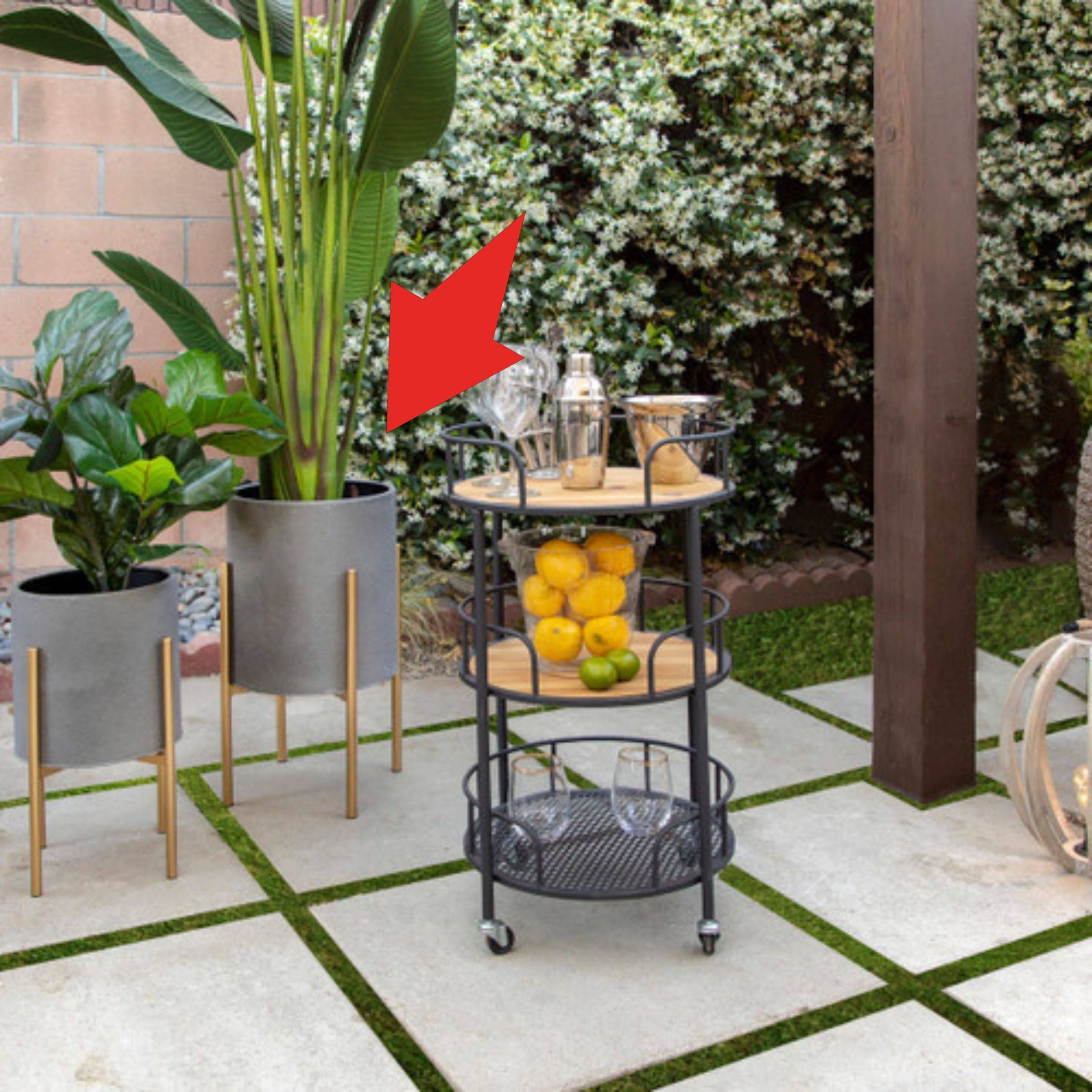 Set Of 2 Planter On Metal Stand - Putty And Gold 12629-04 - Planter Boxes - ebarza Furniture UAE | Shop Modern Furniture in Abu Dhabi & Dubai - مفروشات ايبازرا في الامارات | تسوق اثاث عصري وديكورات مميزة في دبي وابوظبي