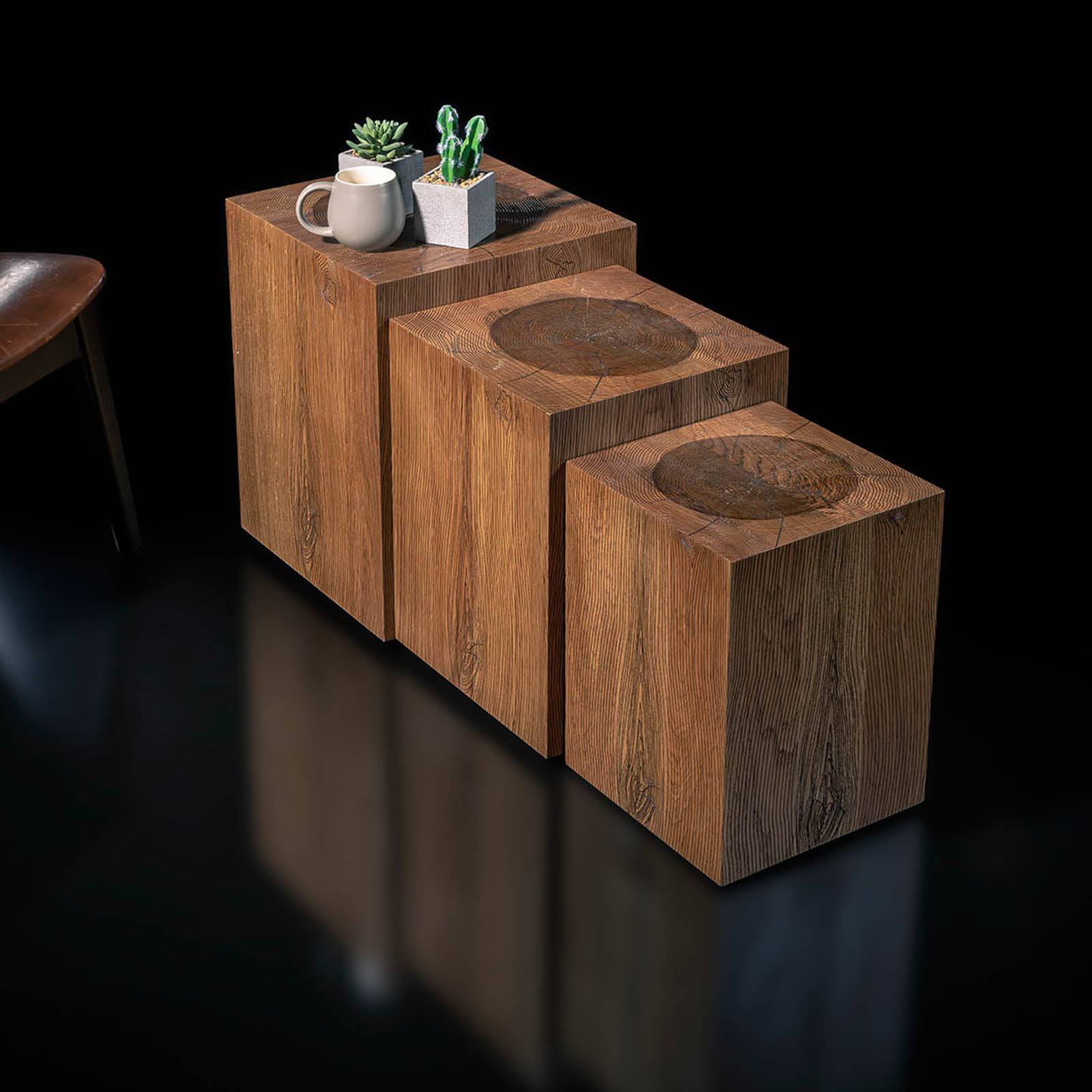 Set Of 3 Danger Side Tables -  Side Tables - ebarza Furniture UAE | Shop Modern Furniture in Abu Dhabi & Dubai - مفروشات ايبازرا في الامارات | تسوق اثاث عصري وديكورات مميزة في دبي وابوظبي