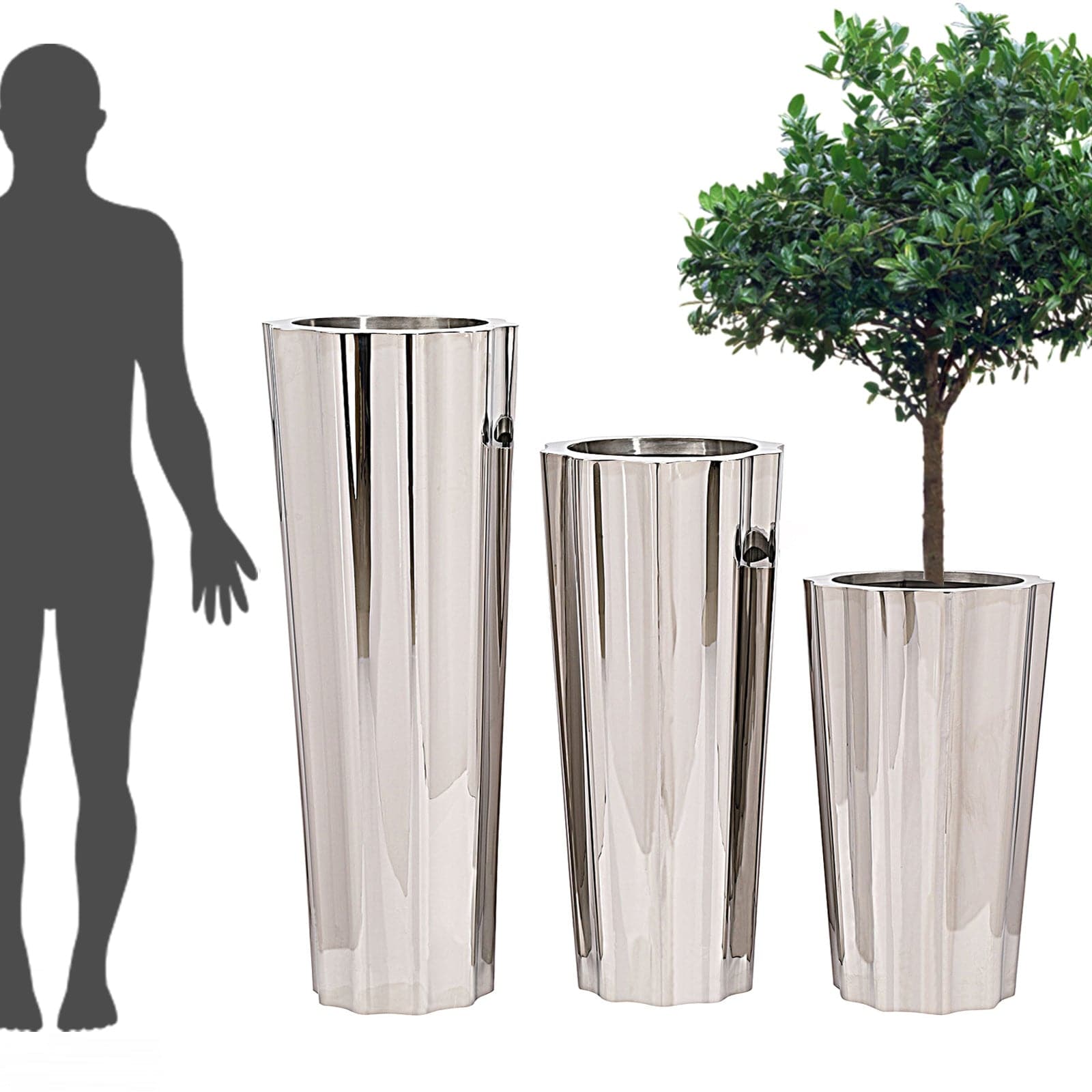 Set Of 3 Large Handmade Stainless Steel Planter Box Jks063-64-65 Tg-P03 - Planter Boxes - ebarza Furniture UAE | Shop Modern Furniture in Abu Dhabi & Dubai - مفروشات ايبازرا في الامارات | تسوق اثاث عصري وديكورات مميزة في دبي وابوظبي