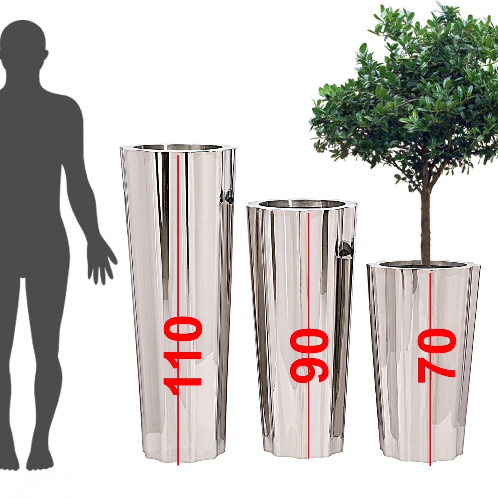 Set Of 3 Large Handmade Stainless Steel Planter Box Jks063-64-65 Tg-P03 - Planter Boxes - ebarza Furniture UAE | Shop Modern Furniture in Abu Dhabi & Dubai - مفروشات ايبازرا في الامارات | تسوق اثاث عصري وديكورات مميزة في دبي وابوظبي