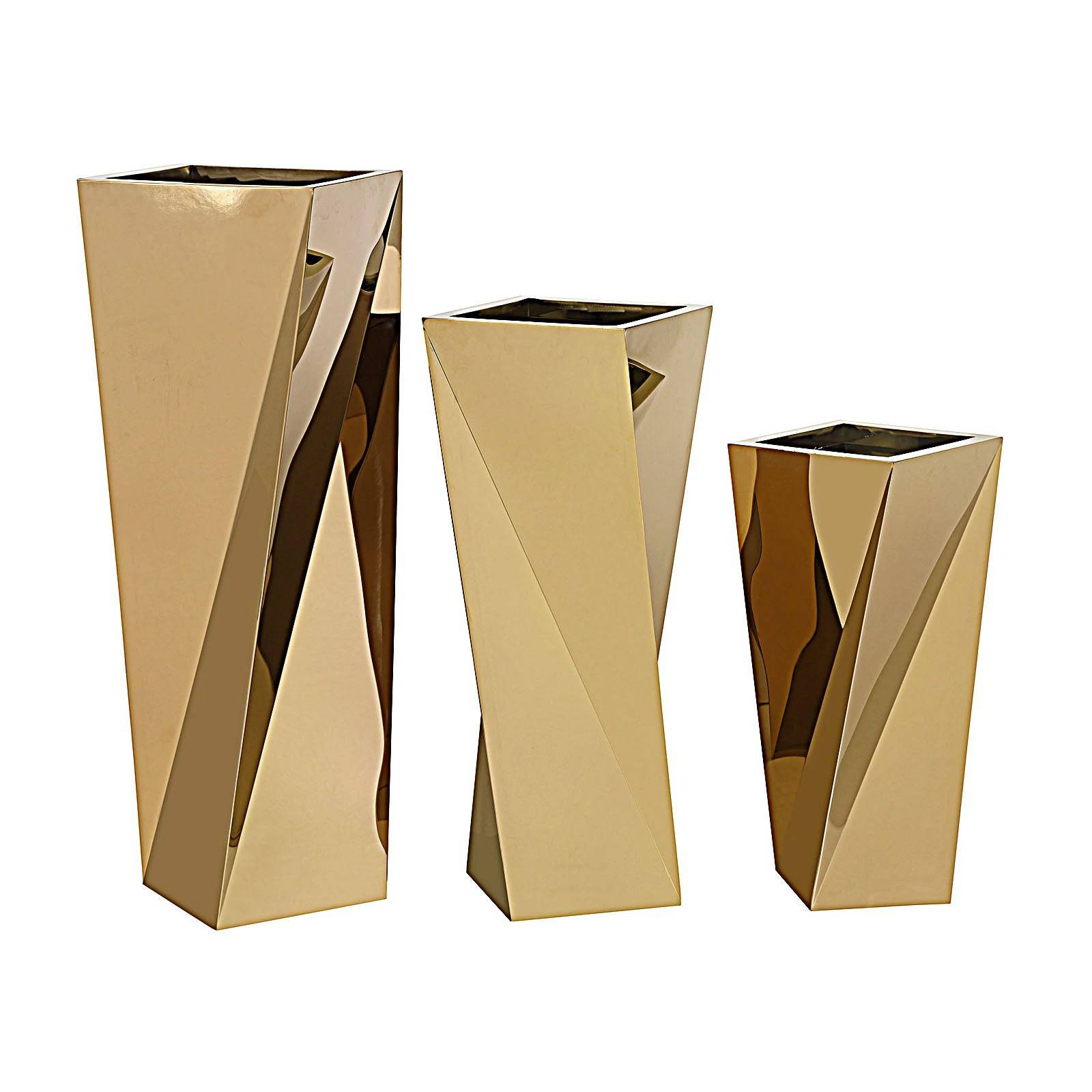 Set Of 3 Large Stainless Steel Planter Box Jks090-91-92 Tg-P02-G - Planter Boxes - ebarza Furniture UAE | Shop Modern Furniture in Abu Dhabi & Dubai - مفروشات ايبازرا في الامارات | تسوق اثاث عصري وديكورات مميزة في دبي وابوظبي