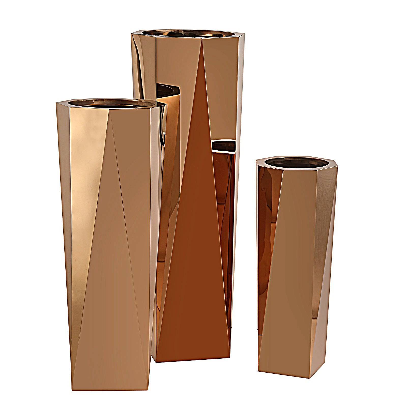 Set Of 3 Large Stainless Steel Planter Box Jks094-95-96 Tg-P01-Rg - Planter Boxes - ebarza Furniture UAE | Shop Modern Furniture in Abu Dhabi & Dubai - مفروشات ايبازرا في الامارات | تسوق اثاث عصري وديكورات مميزة في دبي وابوظبي