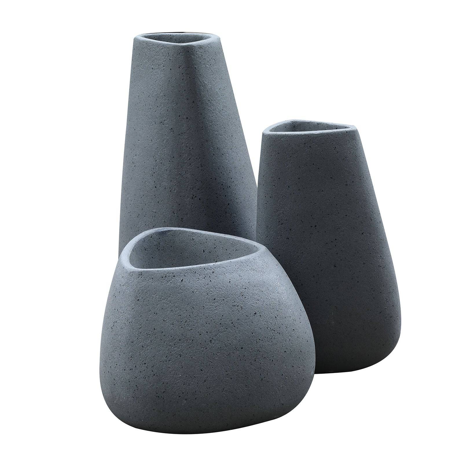 Set Of 3 Outdoor/Indoor Fiberglass Concrete Planter Box Xk-8177A+B+C - Planter Boxes - ebarza Furniture UAE | Shop Modern Furniture in Abu Dhabi & Dubai - مفروشات ايبازرا في الامارات | تسوق اثاث عصري وديكورات مميزة في دبي وابوظبي