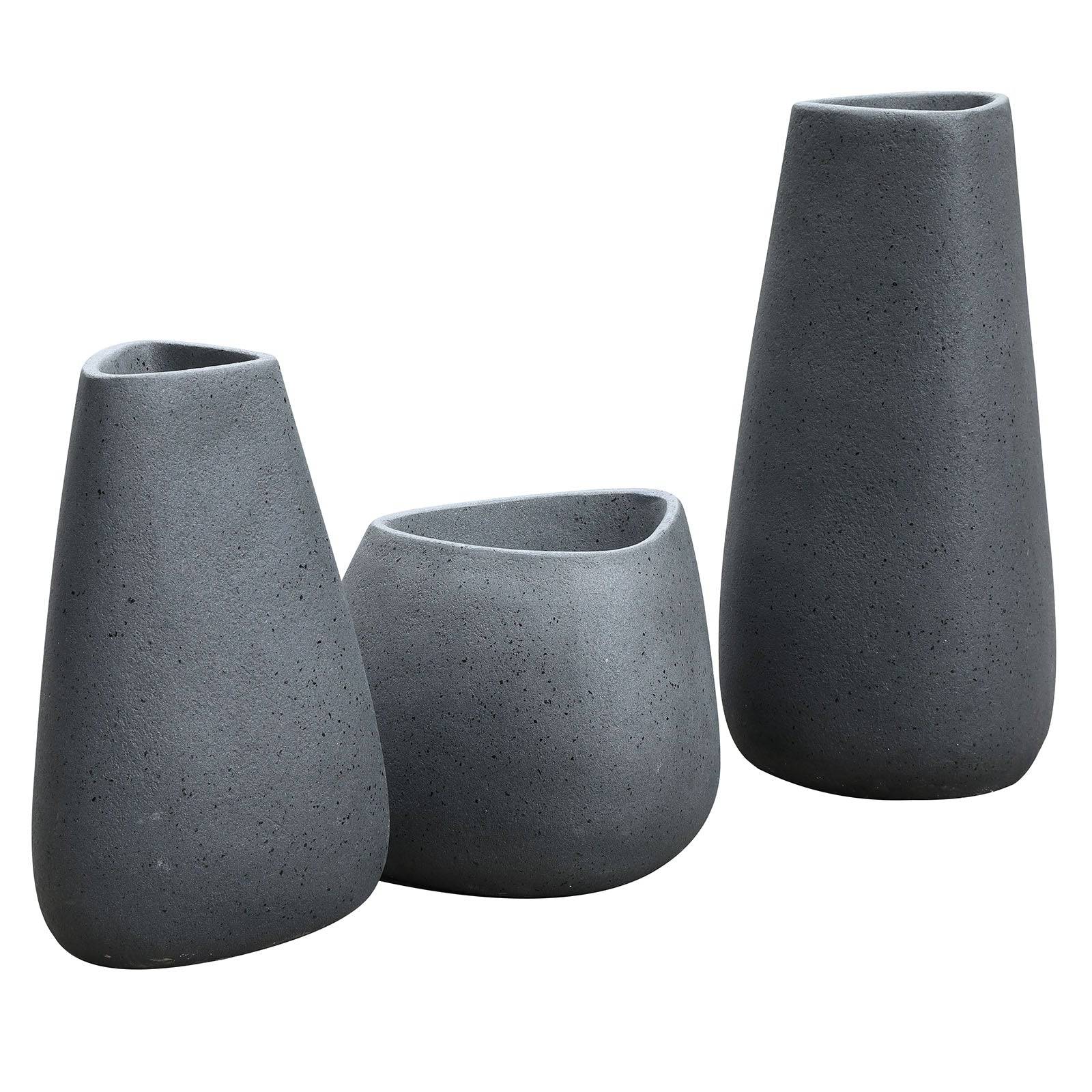 Set Of 3 Outdoor/Indoor Fiberglass Concrete Planter Box Xk-8177A+B+C - Planter Boxes - ebarza Furniture UAE | Shop Modern Furniture in Abu Dhabi & Dubai - مفروشات ايبازرا في الامارات | تسوق اثاث عصري وديكورات مميزة في دبي وابوظبي