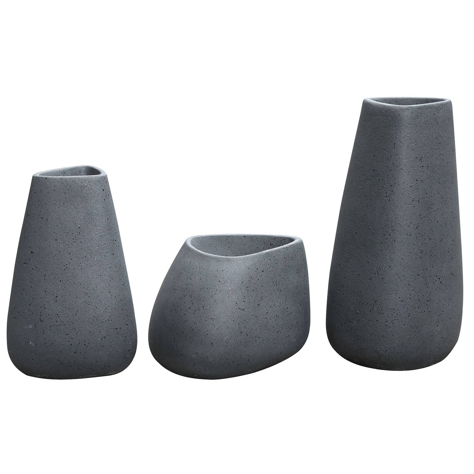 Set Of 3 Outdoor/Indoor Fiberglass Concrete Planter Box Xk-8177A+B+C - Planter Boxes - ebarza Furniture UAE | Shop Modern Furniture in Abu Dhabi & Dubai - مفروشات ايبازرا في الامارات | تسوق اثاث عصري وديكورات مميزة في دبي وابوظبي