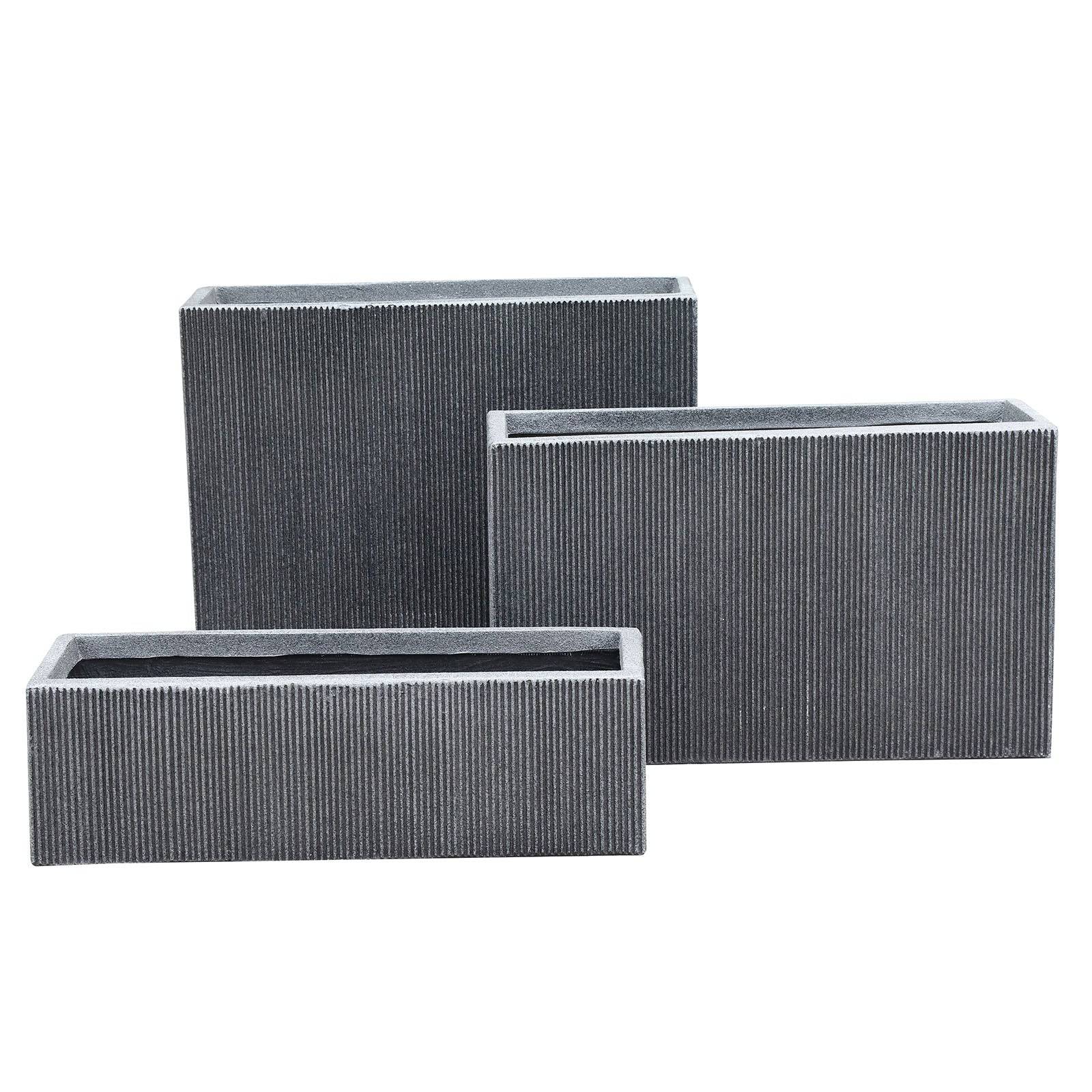Set Of 3 Outdoor/Indoor Fiberglass Concrete Planter Box Xk-8302D+E+F - Planter Boxes - ebarza Furniture UAE | Shop Modern Furniture in Abu Dhabi & Dubai - مفروشات ايبازرا في الامارات | تسوق اثاث عصري وديكورات مميزة في دبي وابوظبي