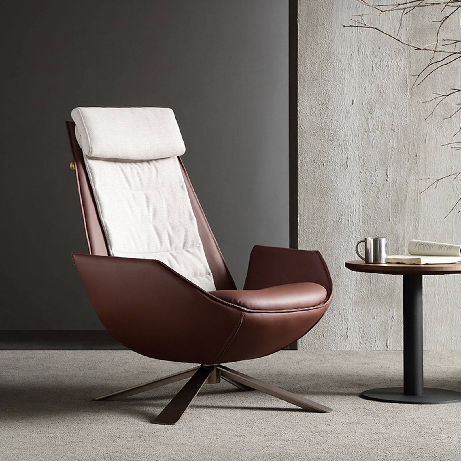 Severo Lounge Chair LC045 Brown - Lounge Chairs - ebarza Furniture UAE | Shop Modern Furniture in Abu Dhabi & Dubai - مفروشات ايبازرا في الامارات | تسوق اثاث عصري وديكورات مميزة في دبي وابوظبي