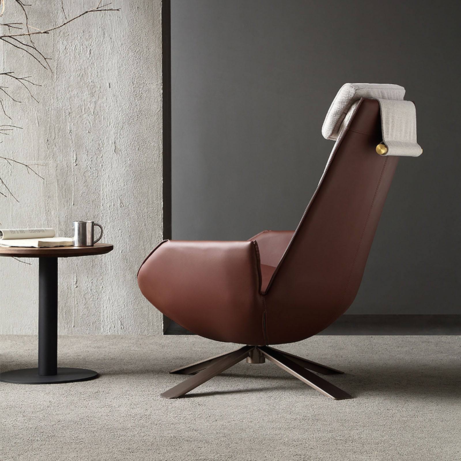 Severo Lounge Chair LC045 Brown - Lounge Chairs - ebarza Furniture UAE | Shop Modern Furniture in Abu Dhabi & Dubai - مفروشات ايبازرا في الامارات | تسوق اثاث عصري وديكورات مميزة في دبي وابوظبي