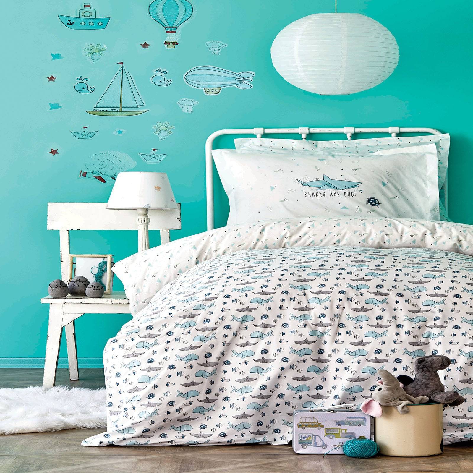 Shark Yesil Set 200.16.01.0111 -  Bedding - ebarza Furniture UAE | Shop Modern Furniture in Abu Dhabi & Dubai - مفروشات ايبازرا في الامارات | تسوق اثاث عصري وديكورات مميزة في دبي وابوظبي