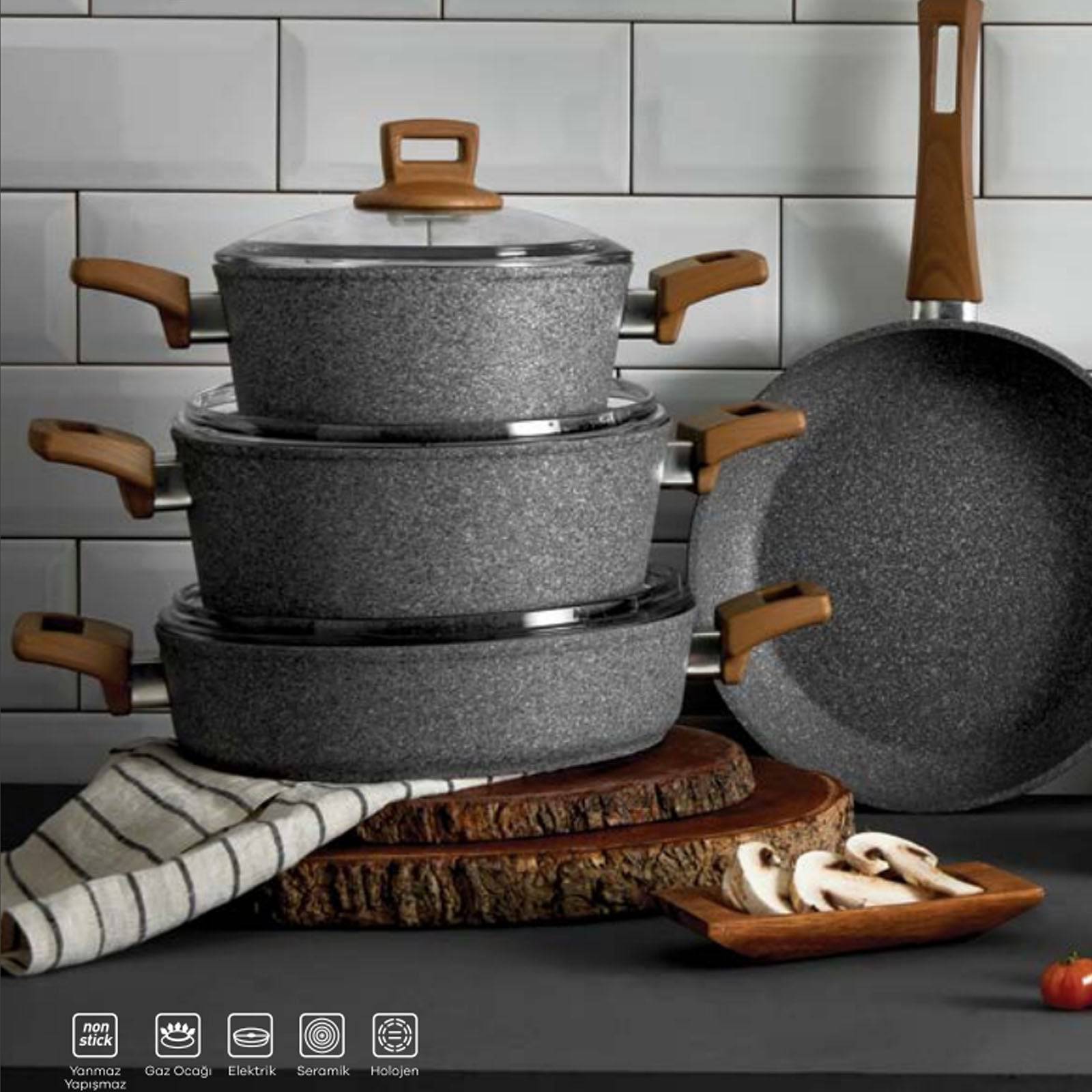 Silver Stone Bio Granit 24 Cm Pot 153.03.07.1382 - Cookware Sets - ebarza Furniture UAE | Shop Modern Furniture in Abu Dhabi & Dubai - مفروشات ايبازرا في الامارات | تسوق اثاث عصري وديكورات مميزة في دبي وابوظبي