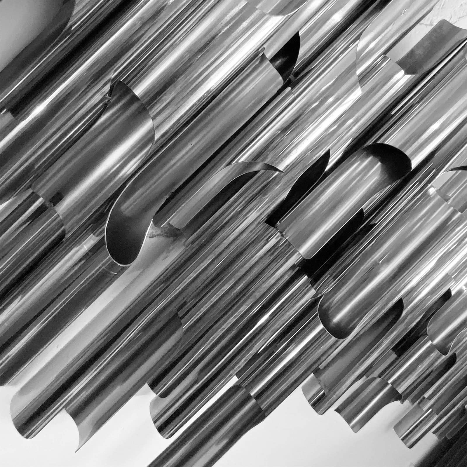 Silver Tubes Handcrafted Stainless Steel Artwork Bg2020012 -  Artwork - ebarza Furniture UAE | Shop Modern Furniture in Abu Dhabi & Dubai - مفروشات ايبازرا في الامارات | تسوق اثاث عصري وديكورات مميزة في دبي وابوظبي