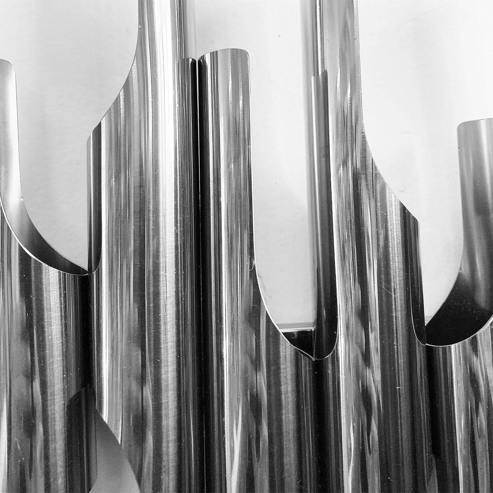 Silver Tubes Handcrafted Stainless Steel Artwork Bg2020012 -  Artwork - ebarza Furniture UAE | Shop Modern Furniture in Abu Dhabi & Dubai - مفروشات ايبازرا في الامارات | تسوق اثاث عصري وديكورات مميزة في دبي وابوظبي