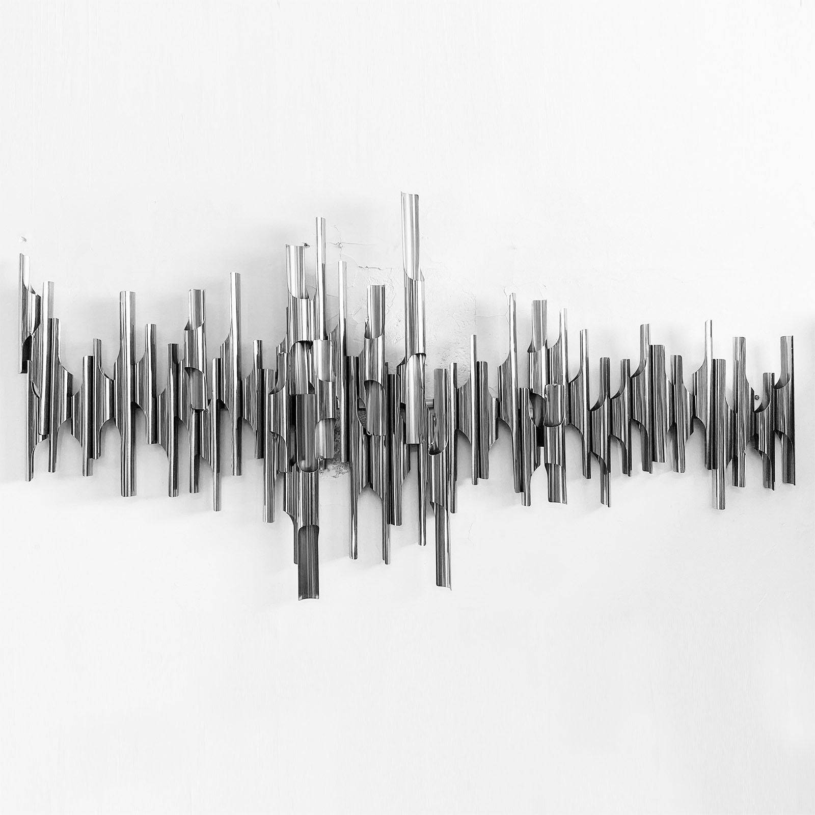 Silver Tubes Handcrafted Stainless Steel Artwork Bg2020012 -  Artwork - ebarza Furniture UAE | Shop Modern Furniture in Abu Dhabi & Dubai - مفروشات ايبازرا في الامارات | تسوق اثاث عصري وديكورات مميزة في دبي وابوظبي