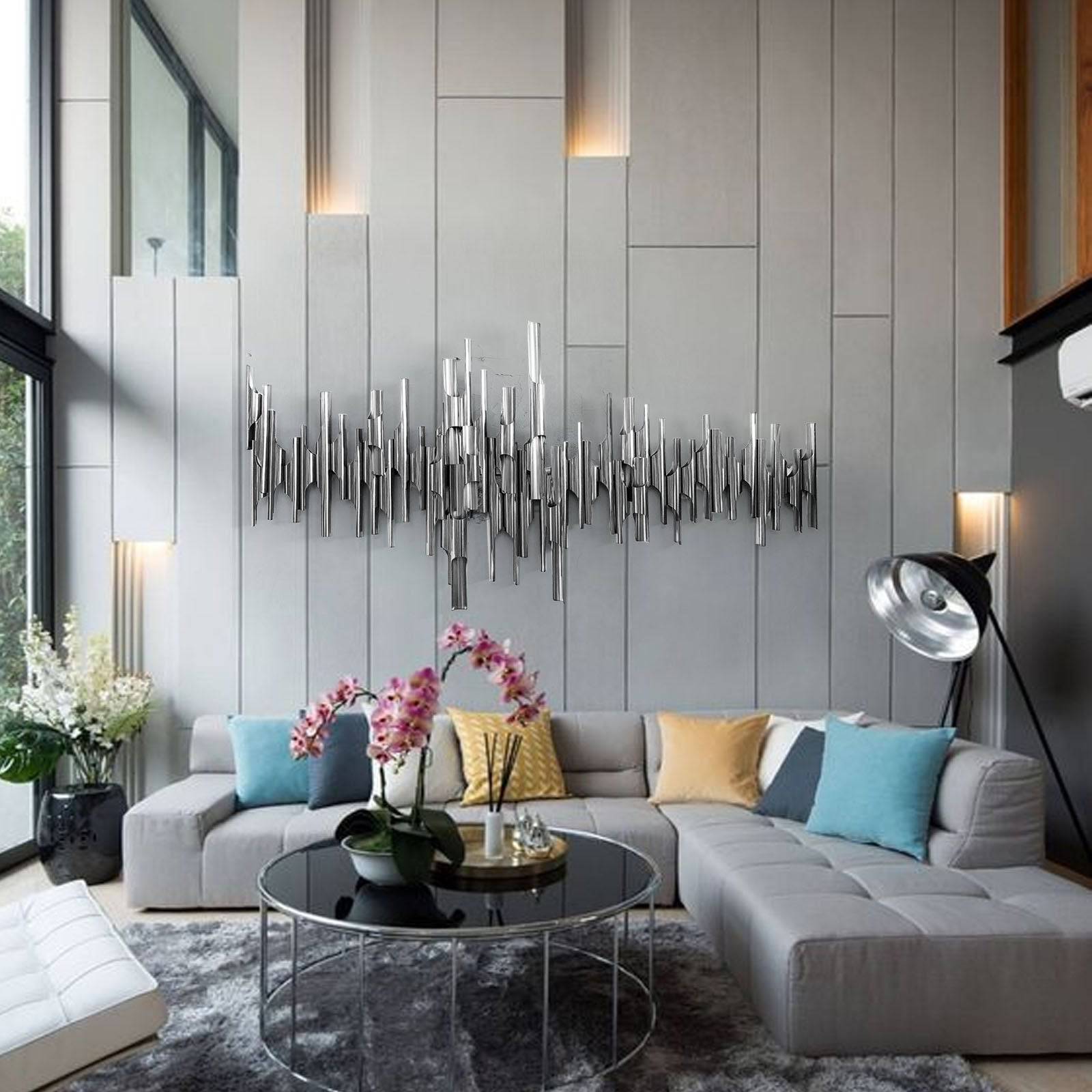 Silver Tubes Handcrafted Stainless Steel Artwork Bg2020012 -  Artwork - ebarza Furniture UAE | Shop Modern Furniture in Abu Dhabi & Dubai - مفروشات ايبازرا في الامارات | تسوق اثاث عصري وديكورات مميزة في دبي وابوظبي