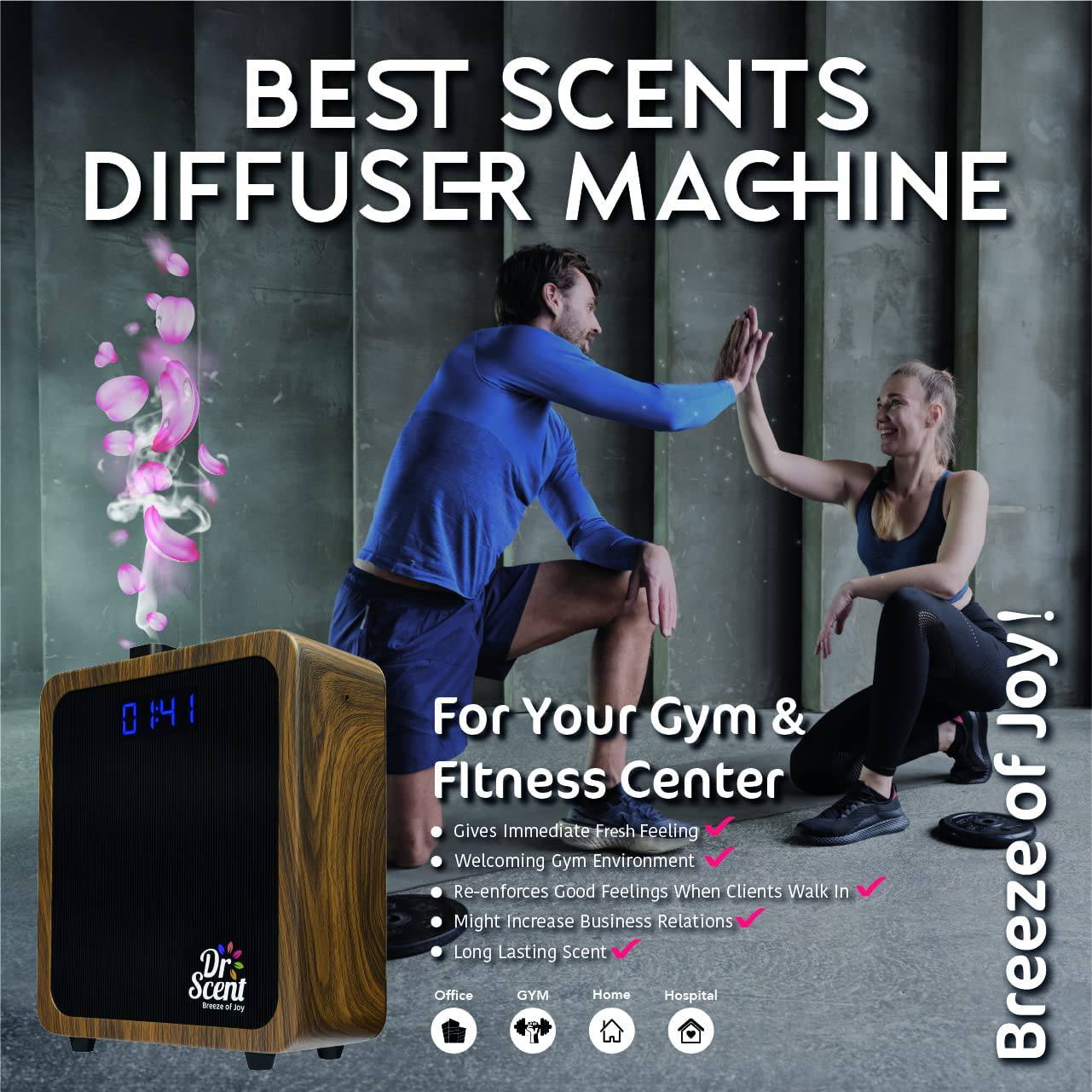 Smart Diffuser Machine With App | Dr Scent Wood (Medium) 20X20M | Dr-M-WOOD - Smart Diffusers - ebarza Furniture UAE | Shop Modern Furniture in Abu Dhabi & Dubai - مفروشات ايبازرا في الامارات | تسوق اثاث عصري وديكورات مميزة في دبي وابوظبي
