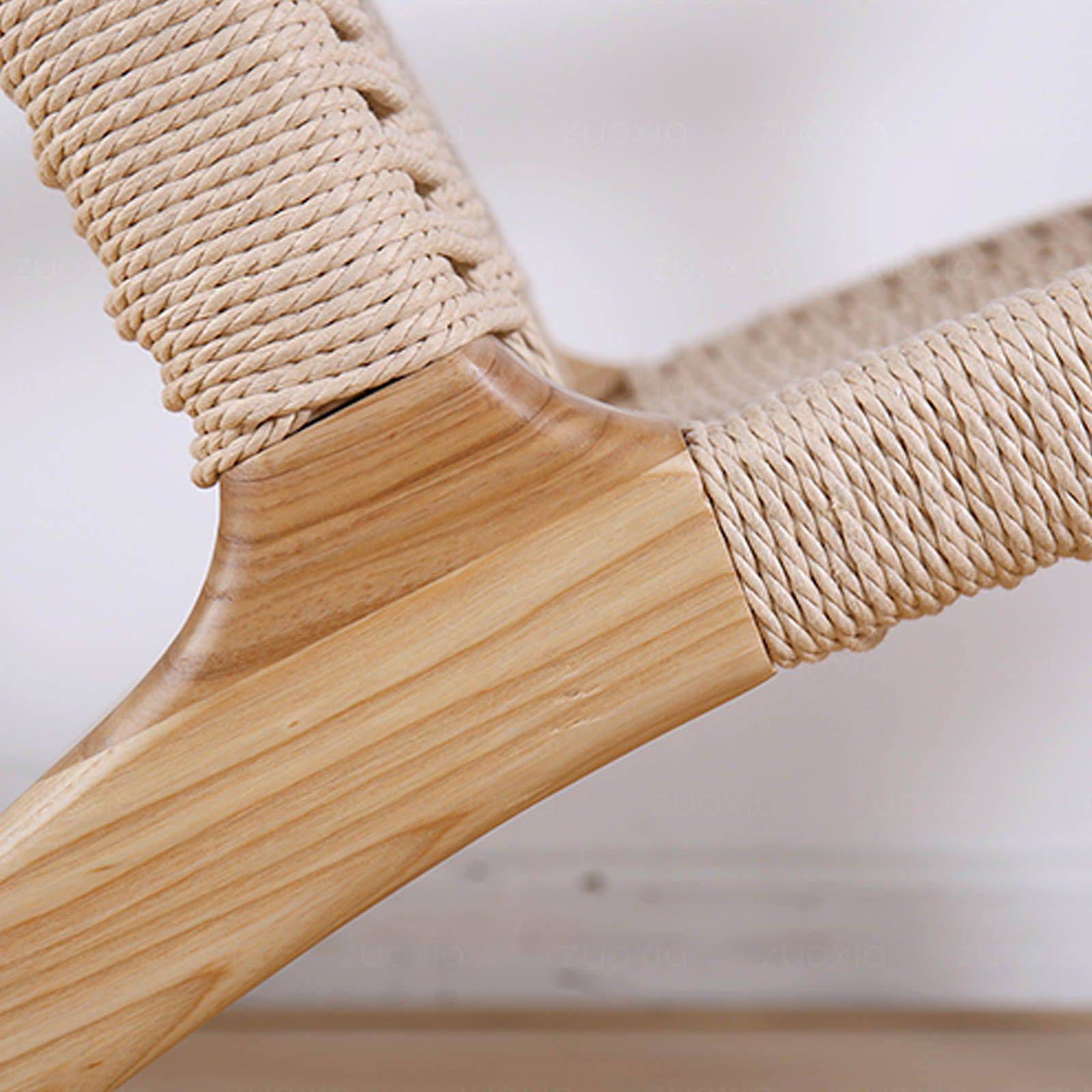 Solid Wood And Cord Lounge Chair Ws-086-N - Lounge Chairs - ebarza Furniture UAE | Shop Modern Furniture in Abu Dhabi & Dubai - مفروشات ايبازرا في الامارات | تسوق اثاث عصري وديكورات مميزة في دبي وابوظبي