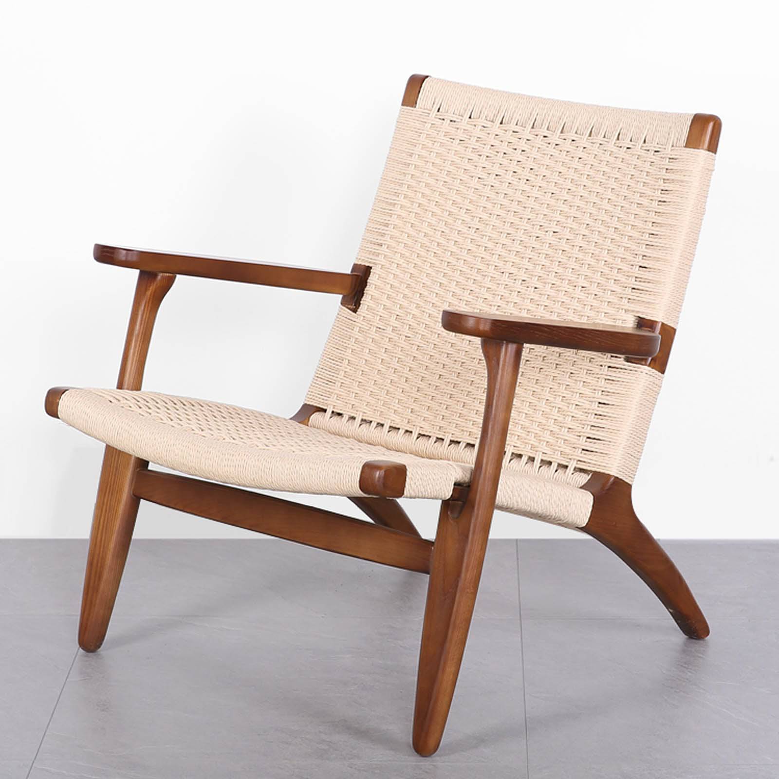 Solid Wood And Cord Lounge Chair  Ws-086-W -  Lounge Chairs - ebarza Furniture UAE | Shop Modern Furniture in Abu Dhabi & Dubai - مفروشات ايبازرا في الامارات | تسوق اثاث عصري وديكورات مميزة في دبي وابوظبي