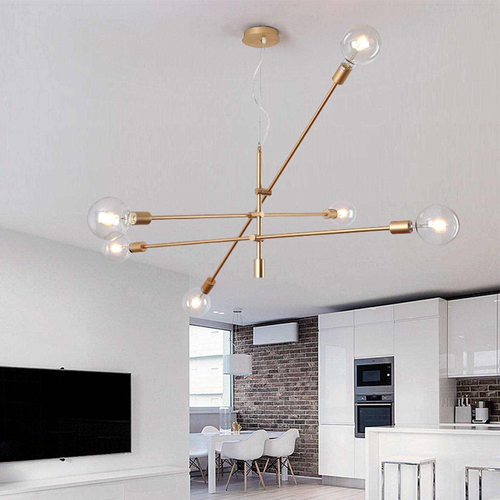 Spider 6 Heads Pendant Lamp Cy-Dd-1111-G - Pendant Lamps - ebarza Furniture UAE | Shop Modern Furniture in Abu Dhabi & Dubai - مفروشات ايبازرا في الامارات | تسوق اثاث عصري وديكورات مميزة في دبي وابوظبي