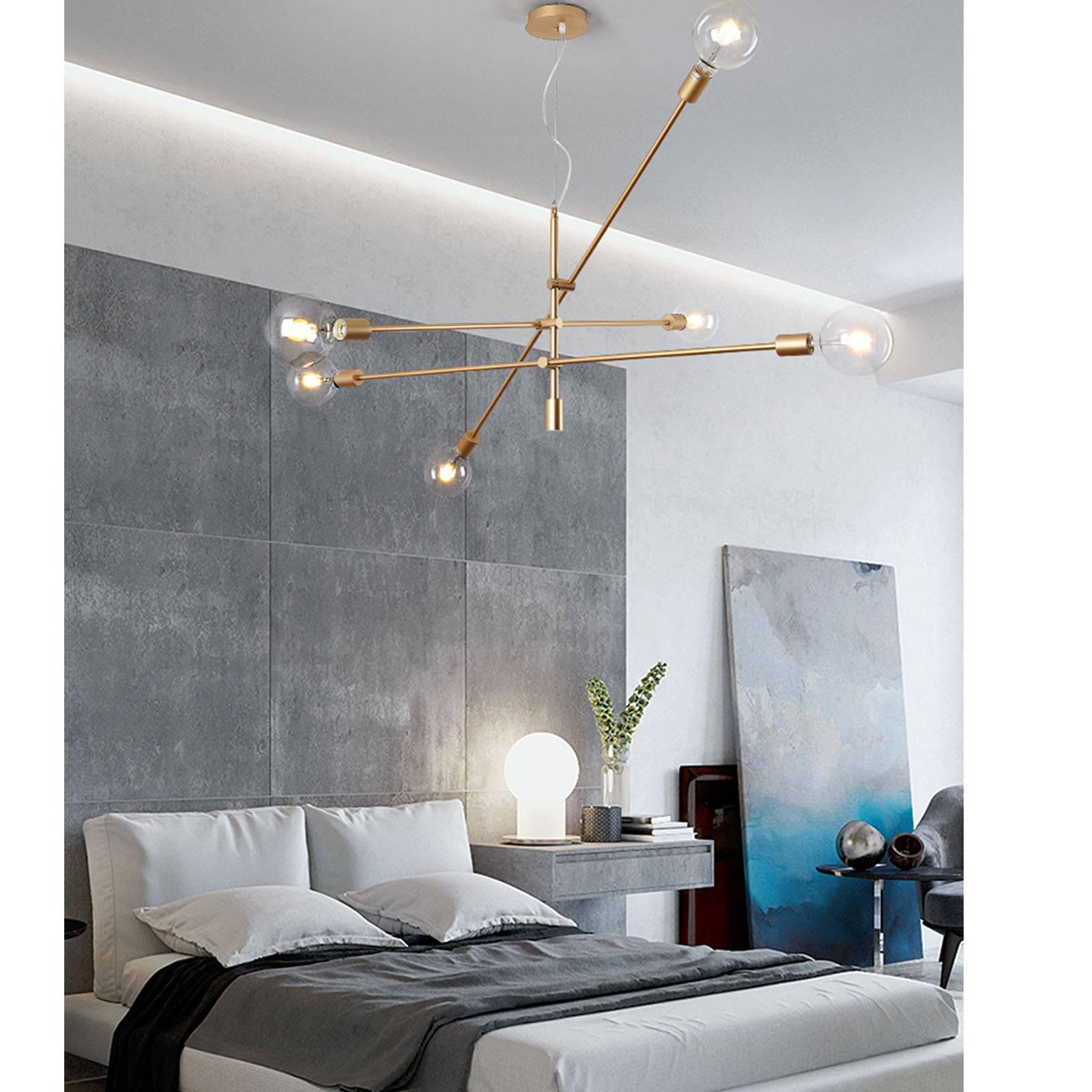Spider 6 Heads Pendant Lamp Cy-Dd-1111-G - Pendant Lamps - ebarza Furniture UAE | Shop Modern Furniture in Abu Dhabi & Dubai - مفروشات ايبازرا في الامارات | تسوق اثاث عصري وديكورات مميزة في دبي وابوظبي