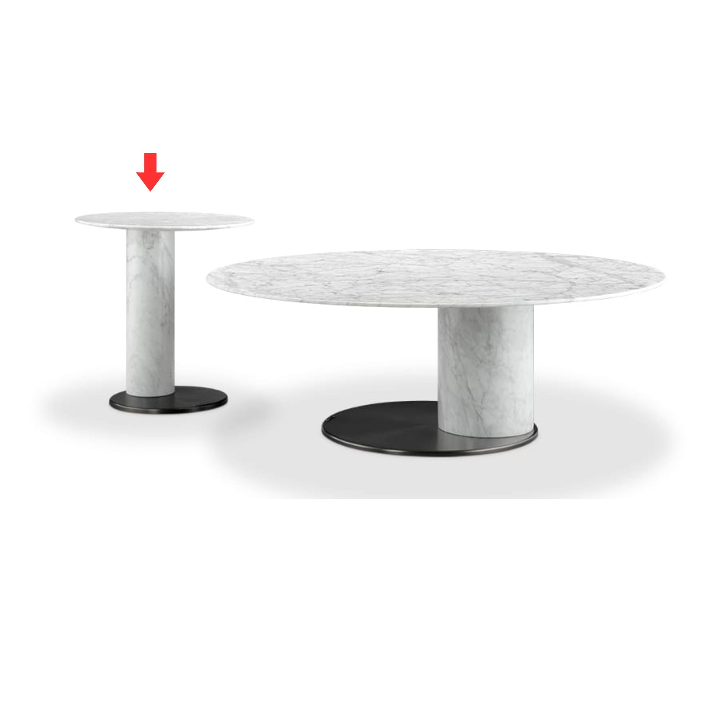Carrara Marble Side Table ST738 -  Side Tables - ebarza Furniture UAE | Shop Modern Furniture in Abu Dhabi & Dubai - مفروشات ايبازرا في الامارات | تسوق اثاث عصري وديكورات مميزة في دبي وابوظبي