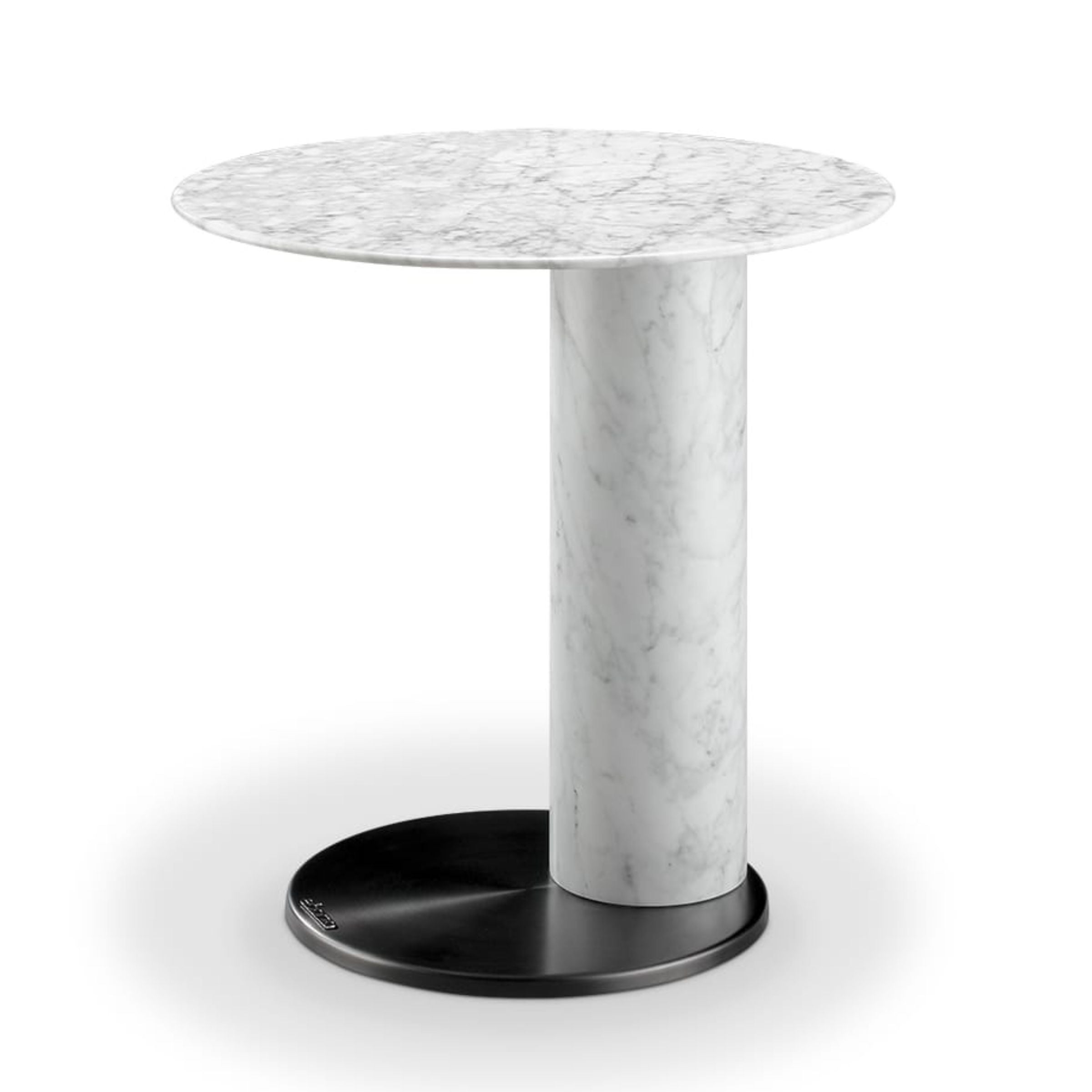 Carrara Marble Side Table ST738 -  Side Tables - ebarza Furniture UAE | Shop Modern Furniture in Abu Dhabi & Dubai - مفروشات ايبازرا في الامارات | تسوق اثاث عصري وديكورات مميزة في دبي وابوظبي