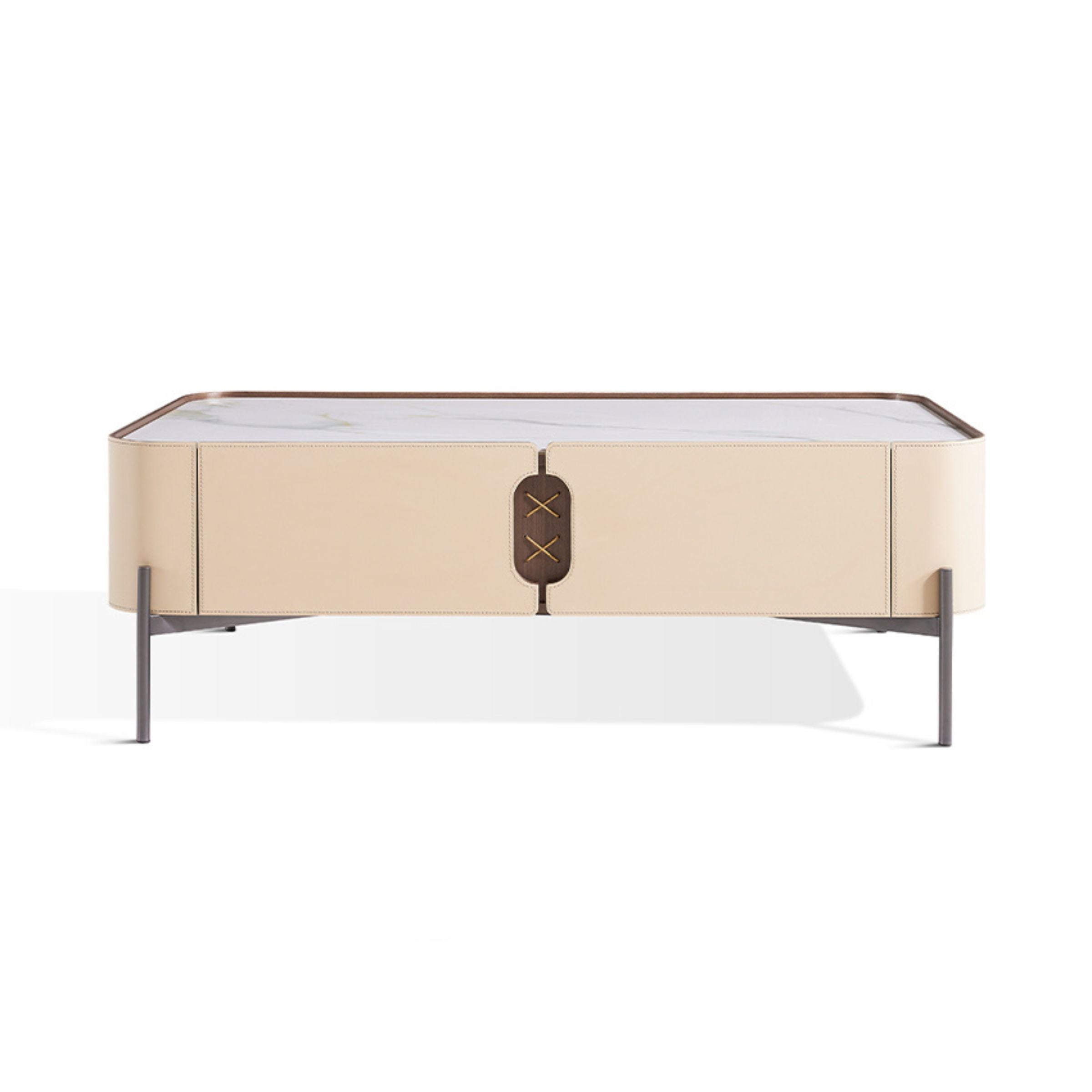 Stitch Saddle Leather Cabinet / Besdside table MLL-D41 - Cabinets - ebarza Furniture UAE | Shop Modern Furniture in Abu Dhabi & Dubai - مفروشات ايبازرا في الامارات | تسوق اثاث عصري وديكورات مميزة في دبي وابوظبي