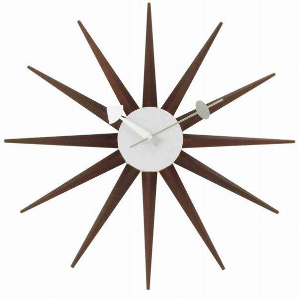 Sun Wall Clock Cw08-Walnut - Clocks - ebarza Furniture UAE | Shop Modern Furniture in Abu Dhabi & Dubai - مفروشات ايبازرا في الامارات | تسوق اثاث عصري وديكورات مميزة في دبي وابوظبي