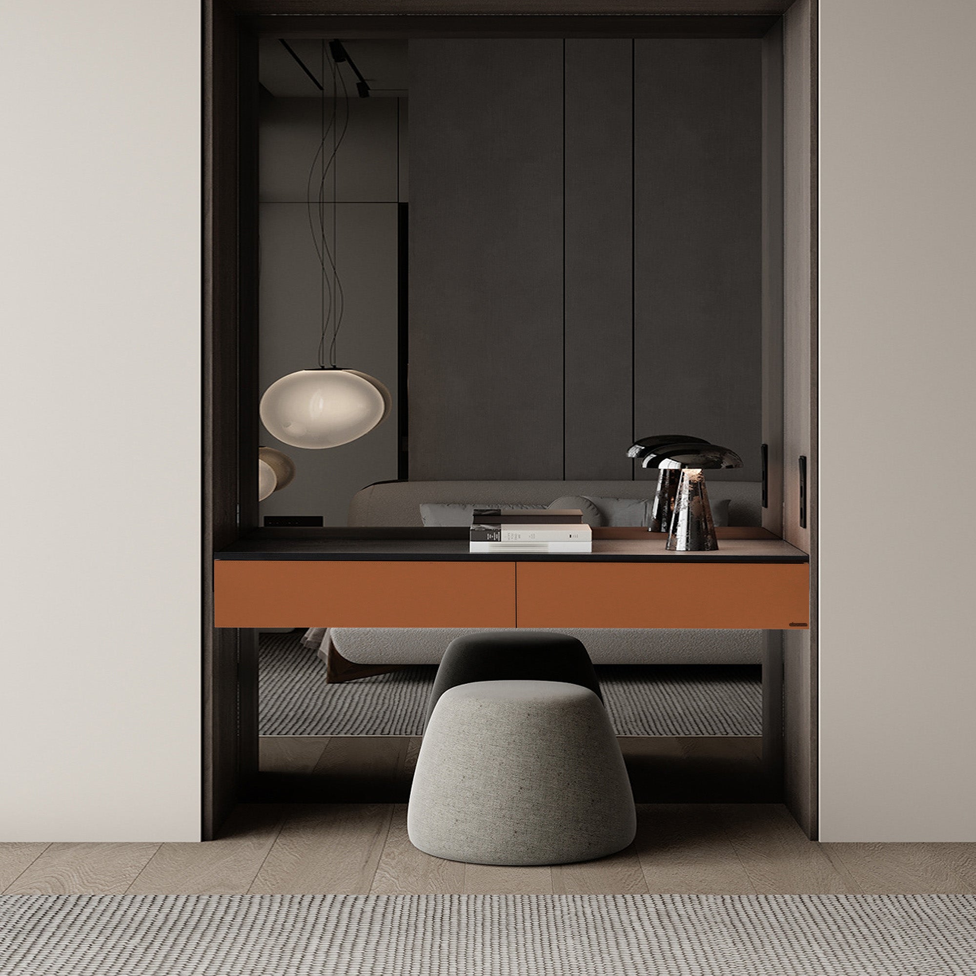 Suspended / Hanged Modular Wall Unit / Side Table 80cm MLL-CUS02-M7 Orange - Storage/TV Unites - ebarza Furniture UAE | Shop Modern Furniture in Abu Dhabi & Dubai - مفروشات ايبازرا في الامارات | تسوق اثاث عصري وديكورات مميزة في دبي وابوظبي