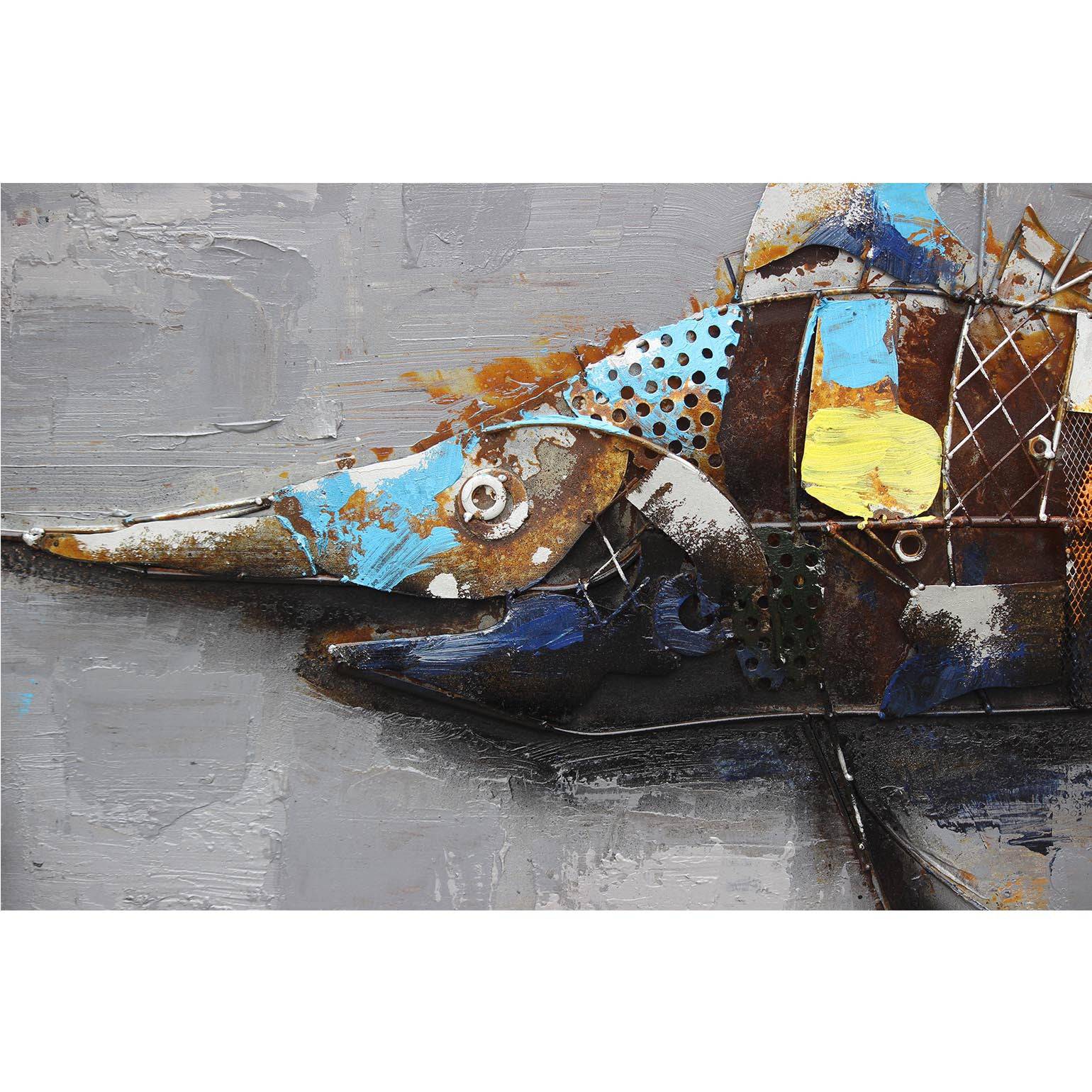 Swordfish Handcrafted Metal Art Painting 140X70 Cm Soap021 - Paintings - ebarza Furniture UAE | Shop Modern Furniture in Abu Dhabi & Dubai - مفروشات ايبازرا في الامارات | تسوق اثاث عصري وديكورات مميزة في دبي وابوظبي