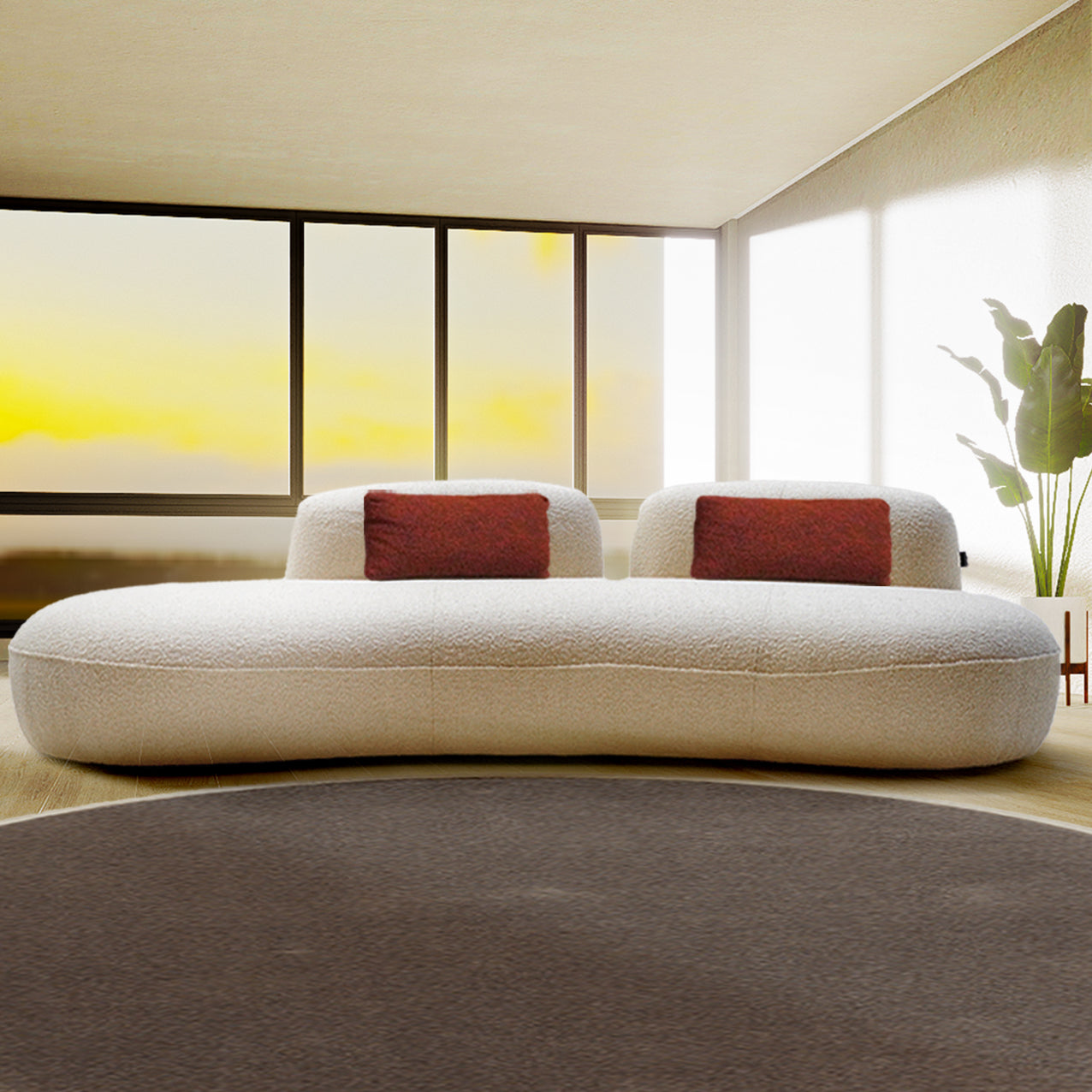 TEDDY Curved Sofa SF082 - Sofas - ebarza Furniture UAE | Shop Modern Furniture in Abu Dhabi & Dubai - مفروشات ايبازرا في الامارات | تسوق اثاث عصري وديكورات مميزة في دبي وابوظبي