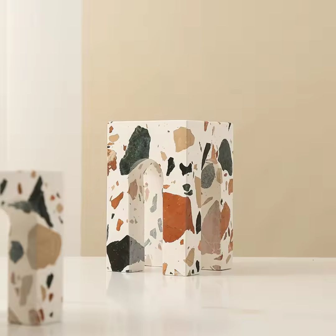 Terrazzo Arch Pillar Décor - Large FB-T2211A - Home Decor Figurines - ebarza Furniture UAE | Shop Modern Furniture in Abu Dhabi & Dubai - مفروشات ايبازرا في الامارات | تسوق اثاث عصري وديكورات مميزة في دبي وابوظبي