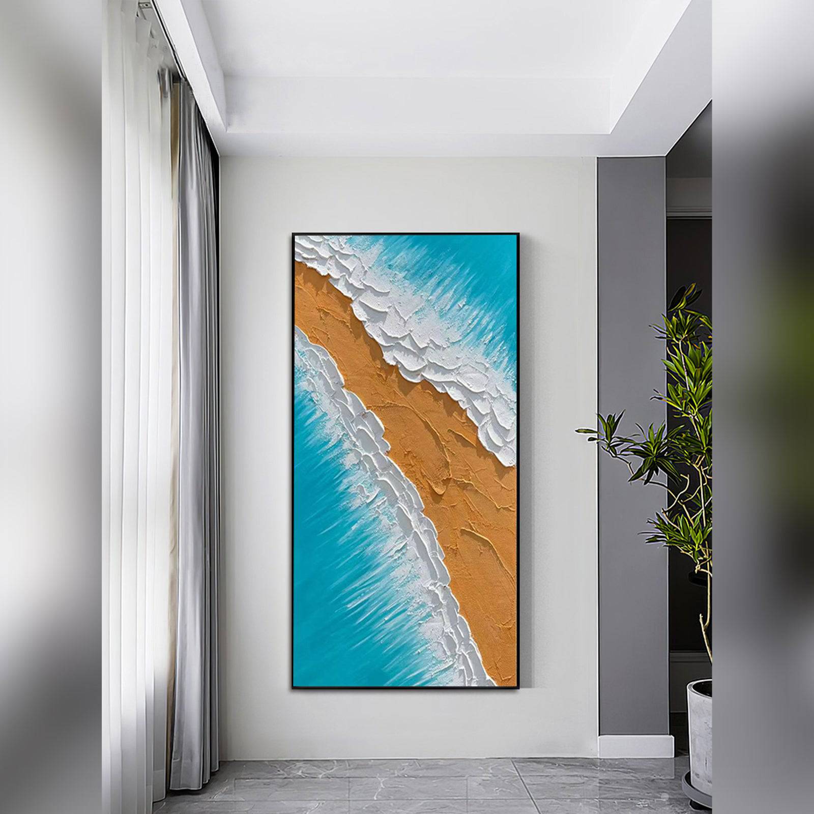 The Right Path Hand Painted Painting With Black Frame 80X200 Cm SOAAP0114 -  Paintings - ebarza Furniture UAE | Shop Modern Furniture in Abu Dhabi & Dubai - مفروشات ايبازرا في الامارات | تسوق اثاث عصري وديكورات مميزة في دبي وابوظبي