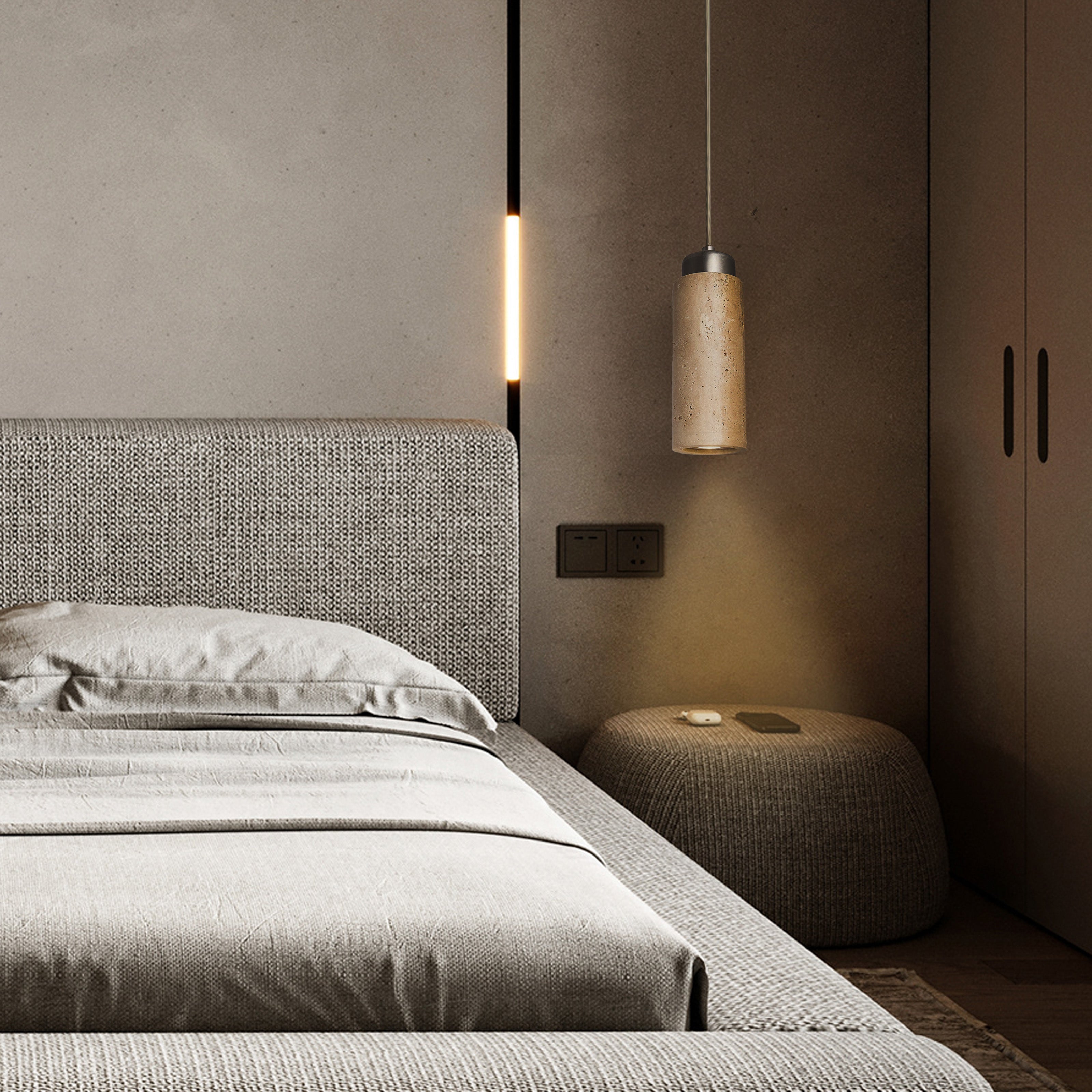 Travertine Pendant Lamp 60005-1P - Pendant Lamps - ebarza Furniture UAE | Shop Modern Furniture in Abu Dhabi & Dubai - مفروشات ايبازرا في الامارات | تسوق اثاث عصري وديكورات مميزة في دبي وابوظبي