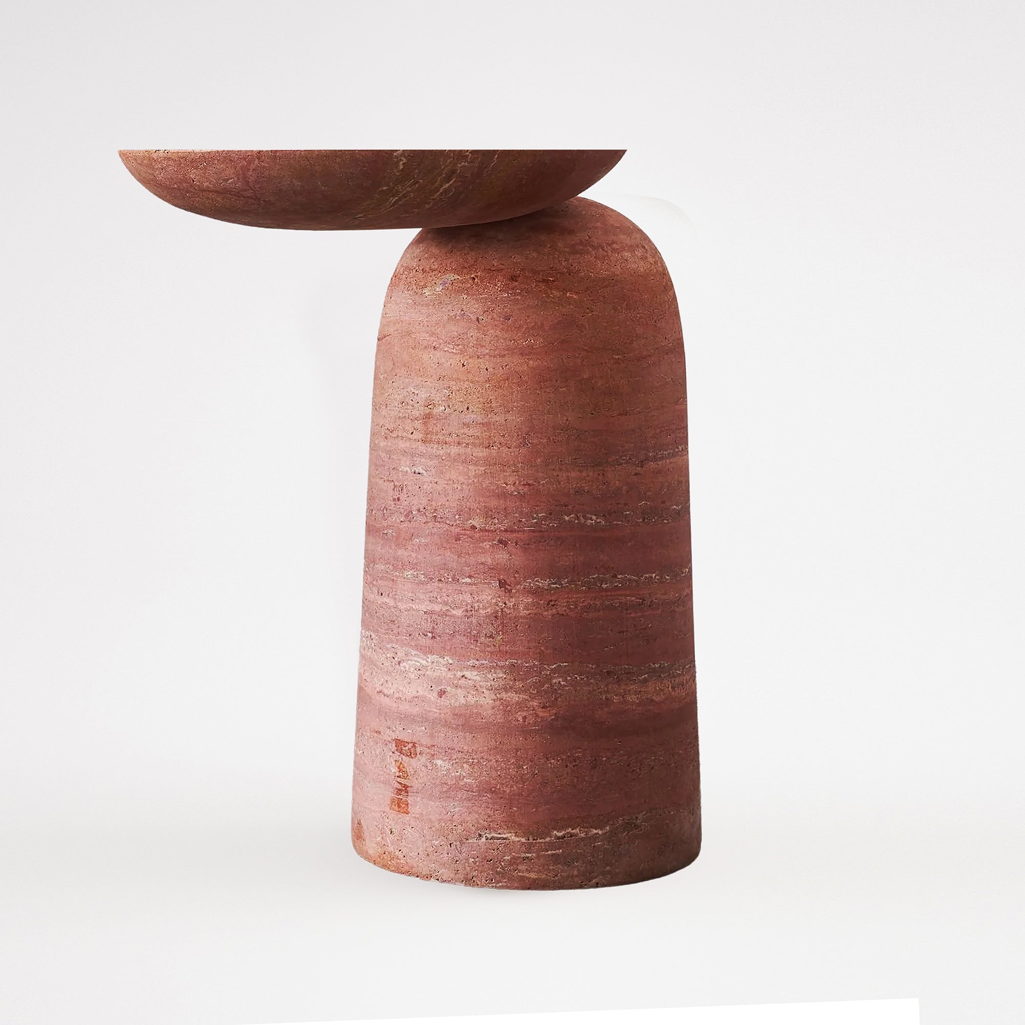 Red Travertine Coffee Table JA014 - Coffee Tables - ebarza Furniture UAE | Shop Modern Furniture in Abu Dhabi & Dubai - مفروشات ايبازرا في الامارات | تسوق اثاث عصري وديكورات مميزة في دبي وابوظبي