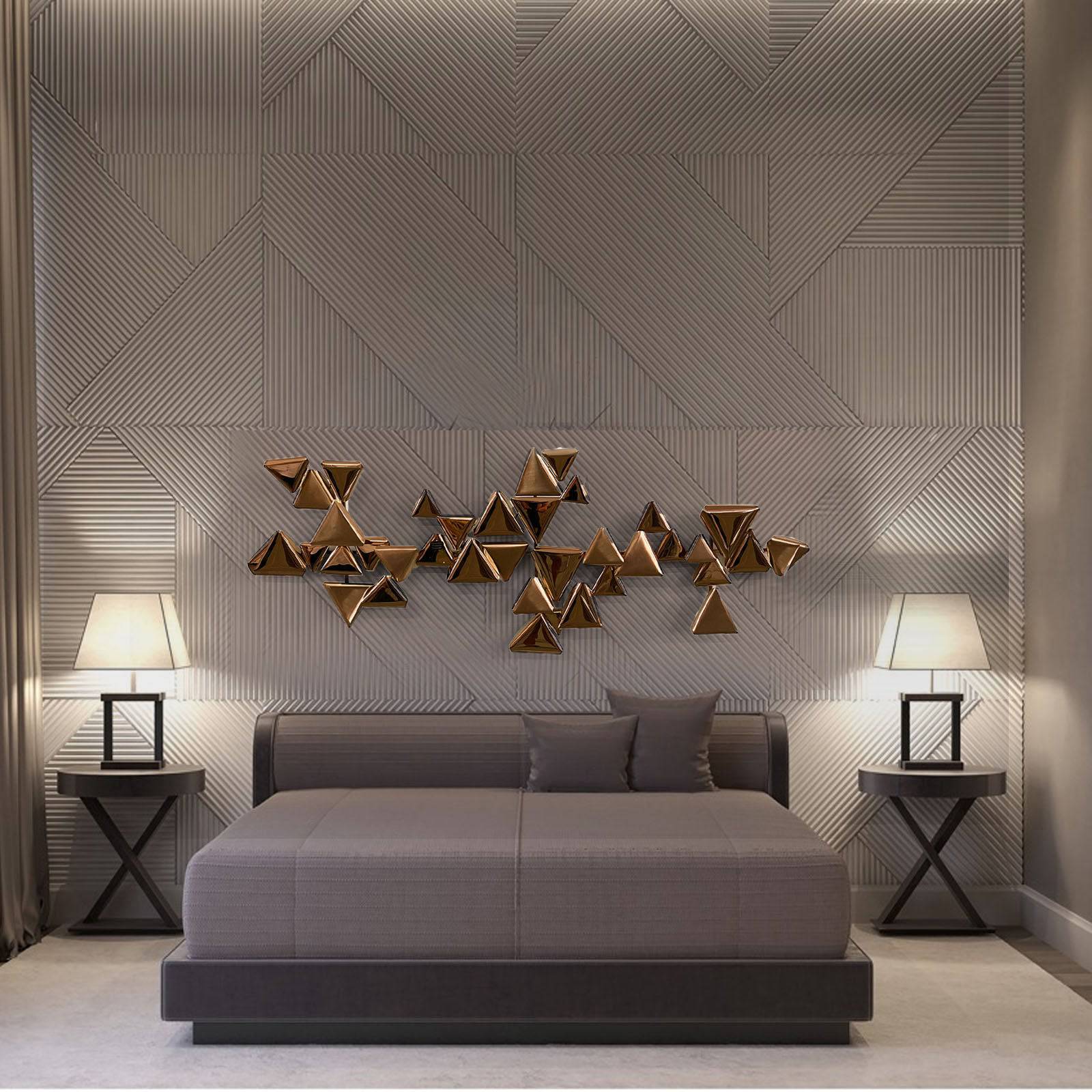 Triangle Shape Handcrafted Stainless Steel Artwork Bg2020105 - Artwork - ebarza Furniture UAE | Shop Modern Furniture in Abu Dhabi & Dubai - مفروشات ايبازرا في الامارات | تسوق اثاث عصري وديكورات مميزة في دبي وابوظبي