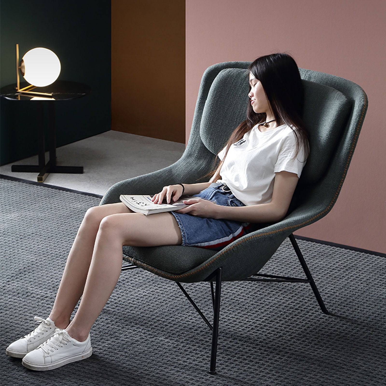 Uppsala Lounge Chair LC051-Grey -  Lounge Chairs - ebarza Furniture UAE | Shop Modern Furniture in Abu Dhabi & Dubai - مفروشات ايبازرا في الامارات | تسوق اثاث عصري وديكورات مميزة في دبي وابوظبي