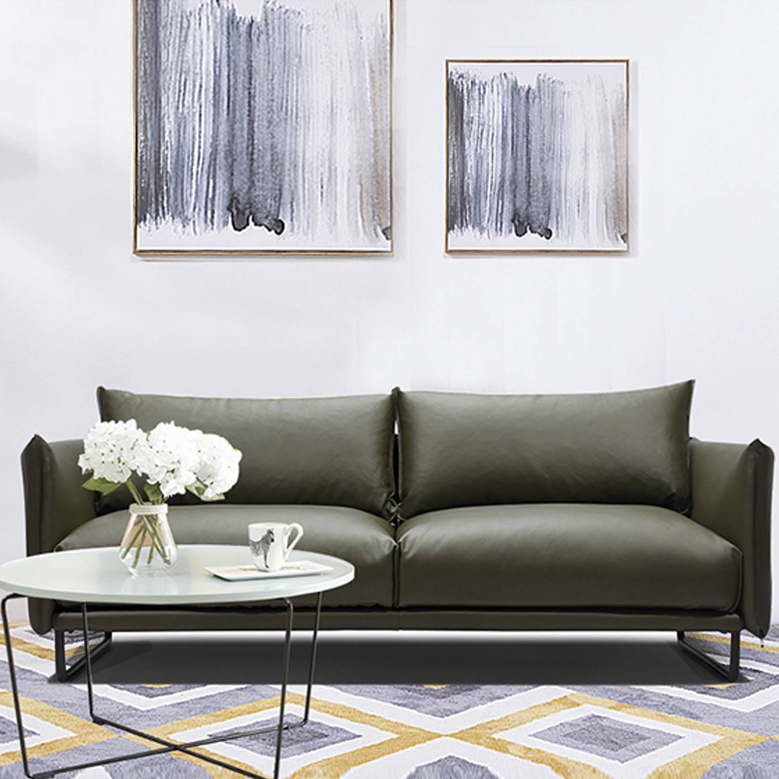 Uster Classic Sofa Sf006-3-GREEN - Sofas - ebarza Furniture UAE | Shop Modern Furniture in Abu Dhabi & Dubai - مفروشات ايبازرا في الامارات | تسوق اثاث عصري وديكورات مميزة في دبي وابوظبي
