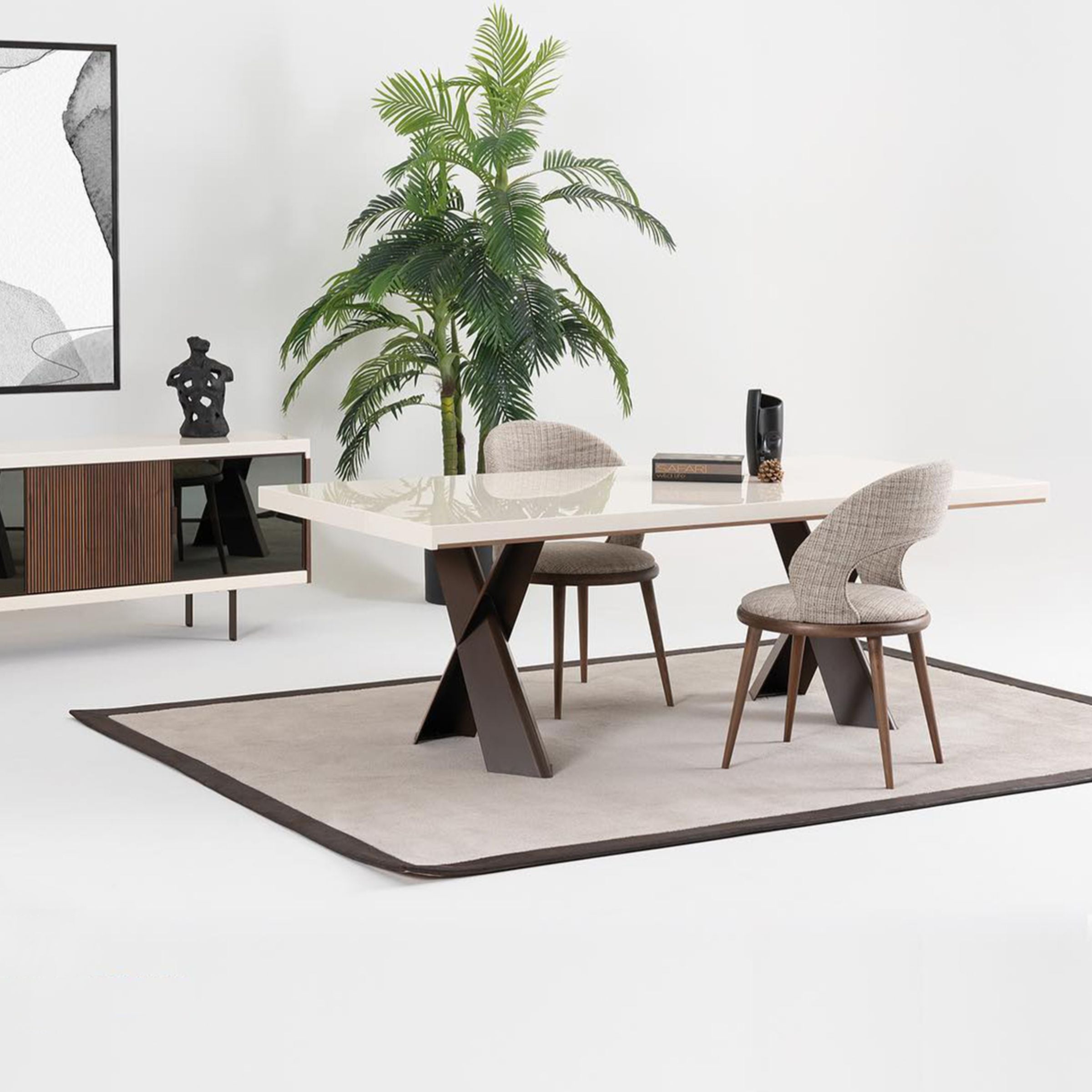 Display Item - Valentina Dining Table Valent-Table-YAS - DISPLAY ITEM - ebarza Furniture UAE | Shop Modern Furniture in Abu Dhabi & Dubai - مفروشات ايبازرا في الامارات | تسوق اثاث عصري وديكورات مميزة في دبي وابوظبي