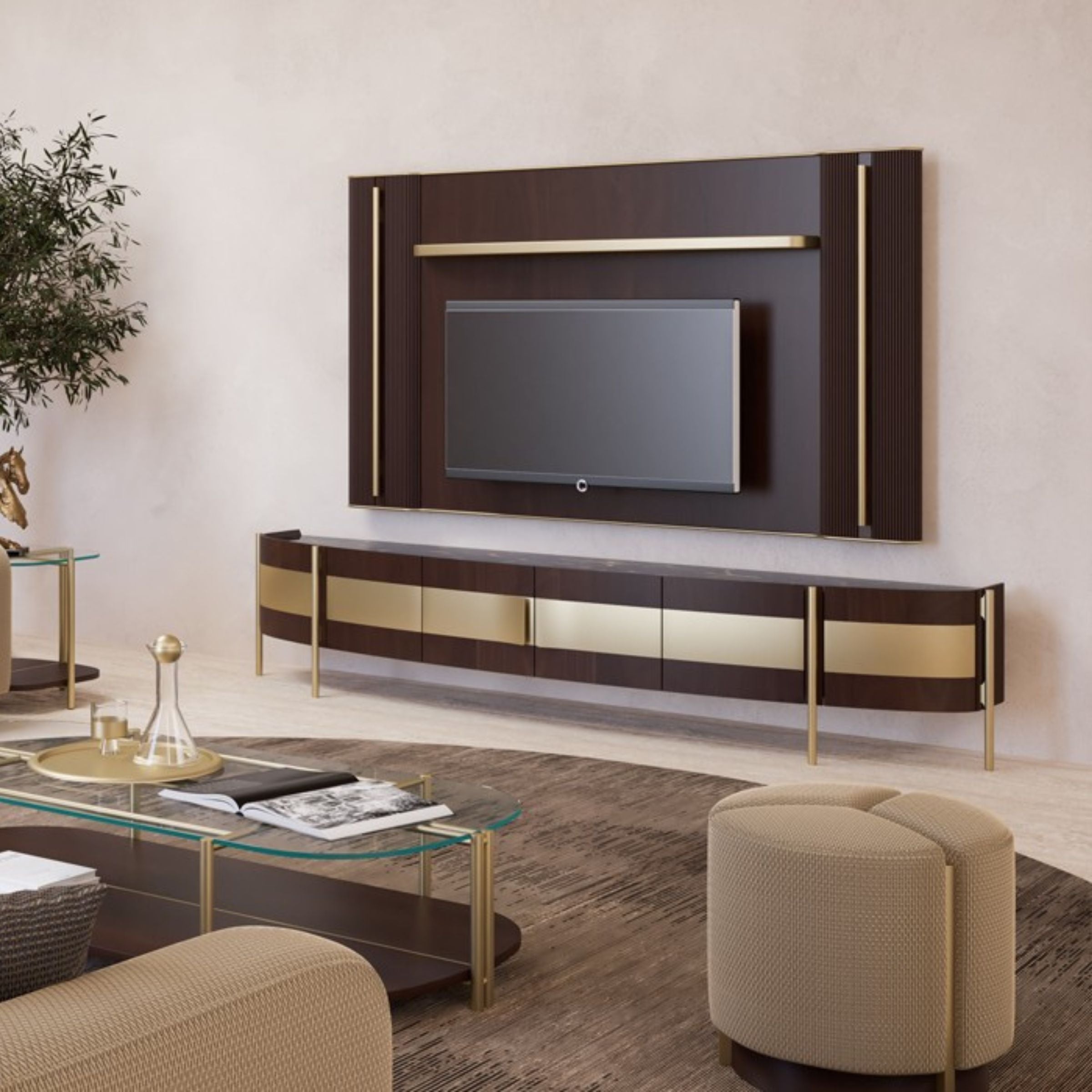 Vega TV Unit 268cm TVAVEG001 - TV Units - ebarza Furniture UAE | Shop Modern Furniture in Abu Dhabi & Dubai - مفروشات ايبازرا في الامارات | تسوق اثاث عصري وديكورات مميزة في دبي وابوظبي
