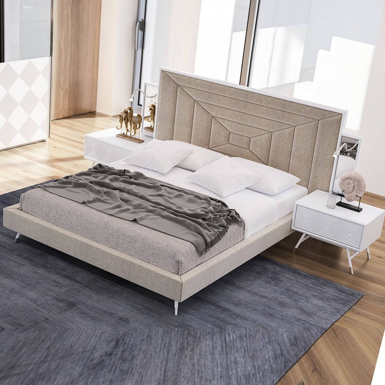 Vela Bedstead Vela009-W-Bedstaed - Bedsteads - ebarza Furniture UAE | Shop Modern Furniture in Abu Dhabi & Dubai - مفروشات ايبازرا في الامارات | تسوق اثاث عصري وديكورات مميزة في دبي وابوظبي