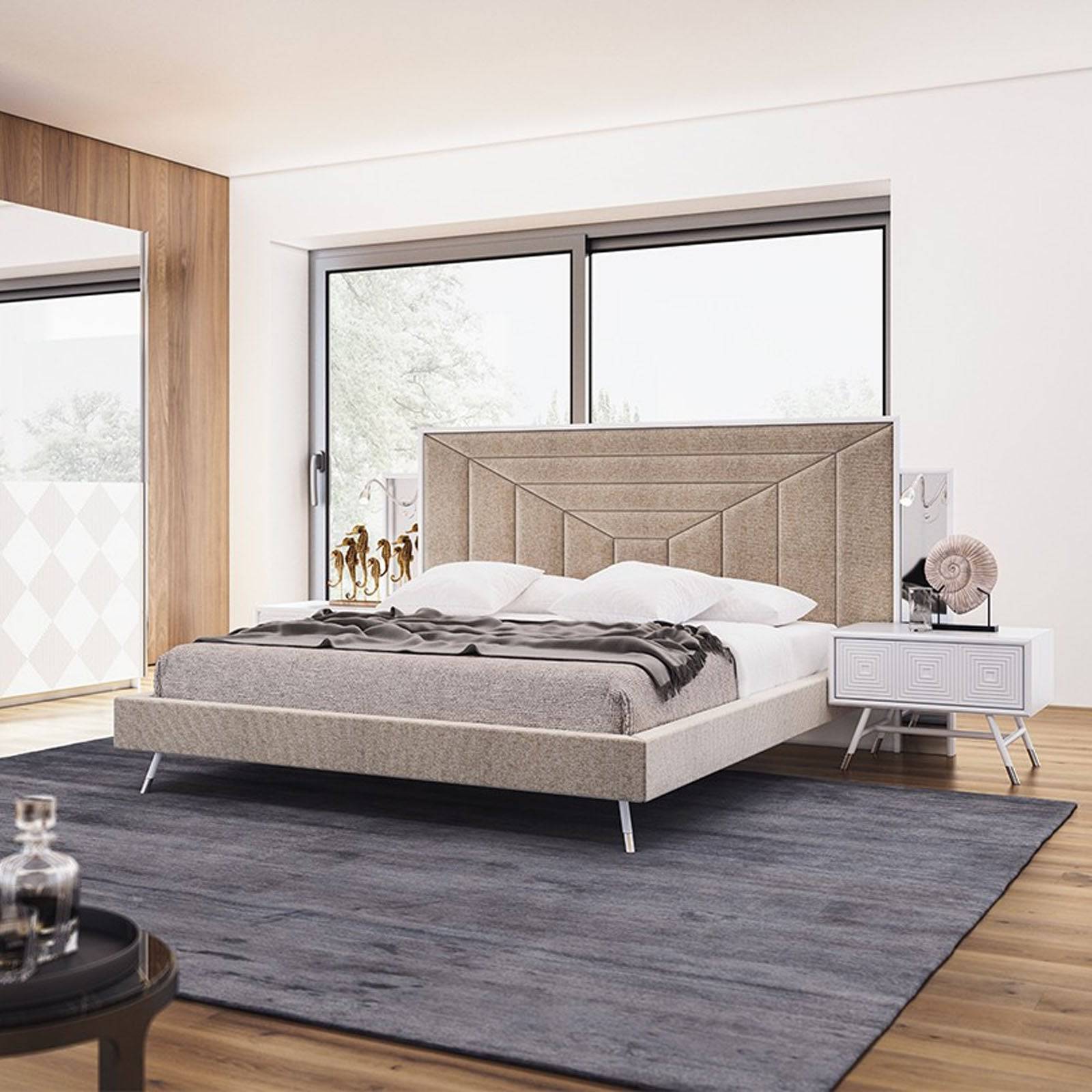 Vela Bedstead Vela009-W-Bedstaed - Bedsteads - ebarza Furniture UAE | Shop Modern Furniture in Abu Dhabi & Dubai - مفروشات ايبازرا في الامارات | تسوق اثاث عصري وديكورات مميزة في دبي وابوظبي