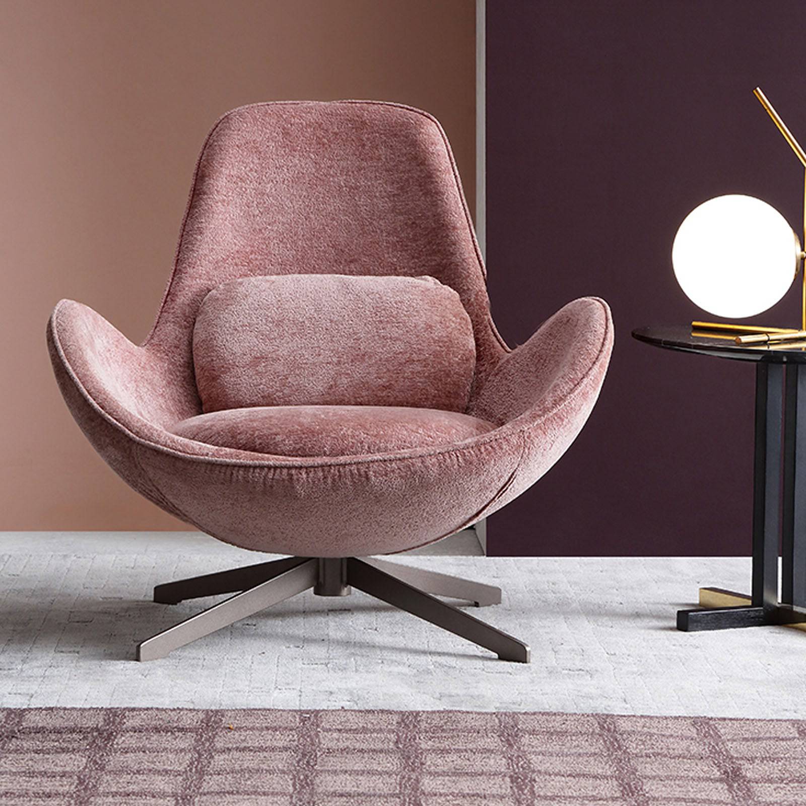 Vigo Swivel Lounge Chair Lc017-P - Lounge Chairs - ebarza Furniture UAE | Shop Modern Furniture in Abu Dhabi & Dubai - مفروشات ايبازرا في الامارات | تسوق اثاث عصري وديكورات مميزة في دبي وابوظبي