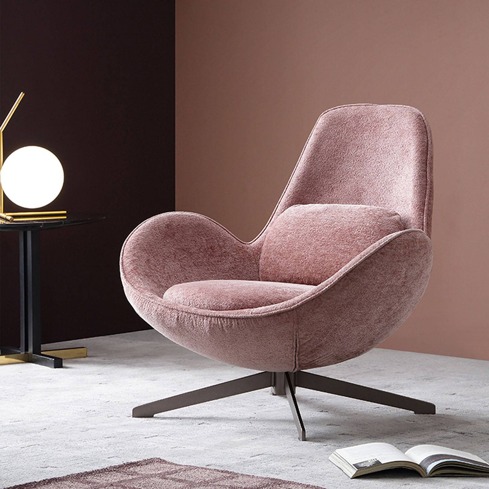 Vigo Swivel Lounge Chair Lc017-P - Lounge Chairs - ebarza Furniture UAE | Shop Modern Furniture in Abu Dhabi & Dubai - مفروشات ايبازرا في الامارات | تسوق اثاث عصري وديكورات مميزة في دبي وابوظبي